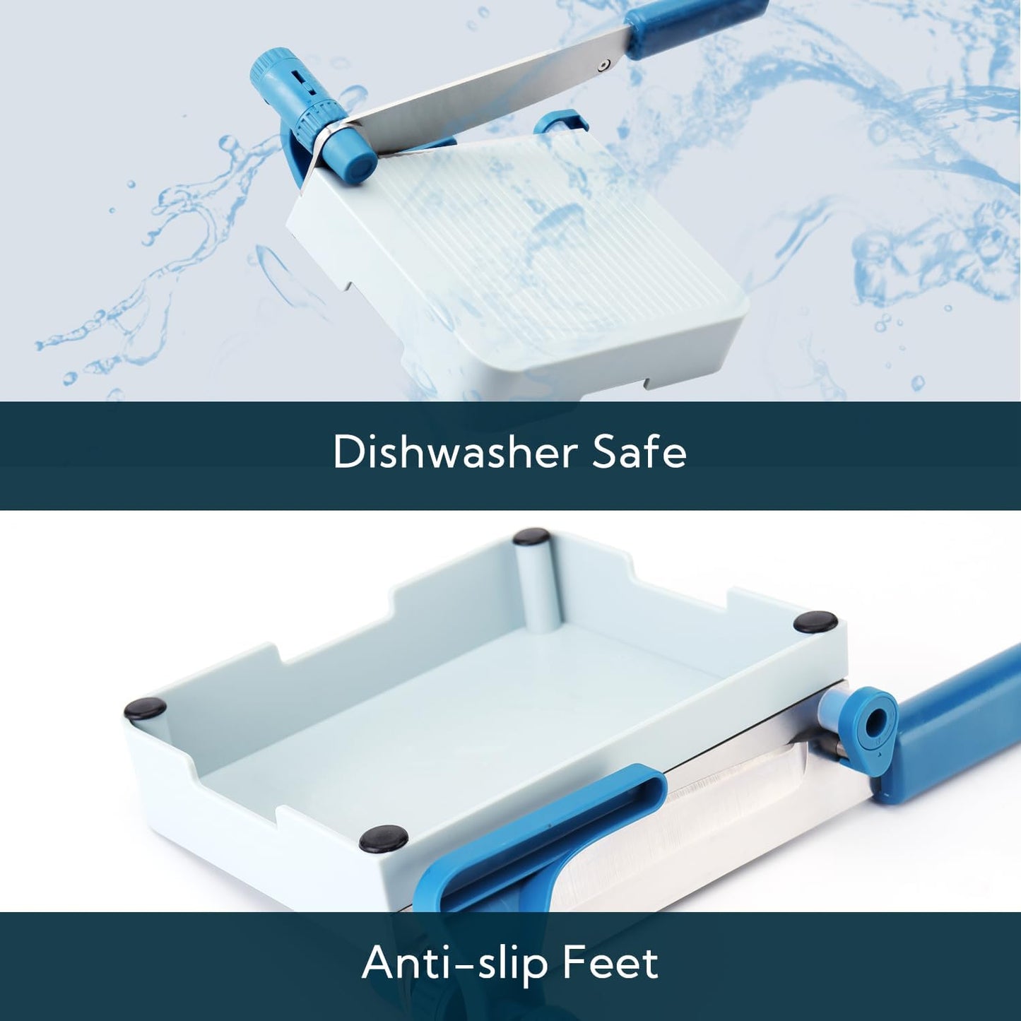 KITCHENDAO Multipurpose Cheese Slicer Cutter with Board for Arthritic and Weak Hands, Adjustable Thickness Dial for Block Cheese, Effortless Slicing, Guillotine Sausage Ham Biltong Jerky Slicer