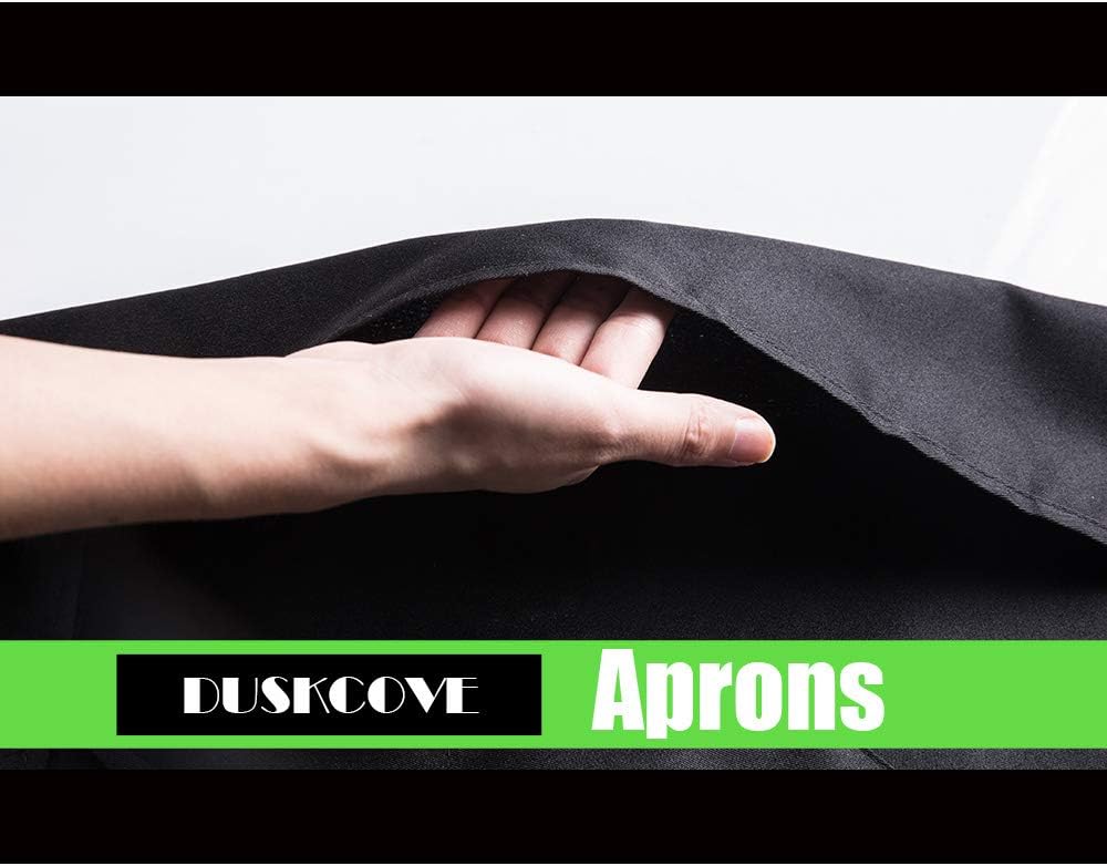 DUSKCOVE 12 Pack Plain Bib Aprons with 2 Pockets - Black Unisex Commercial Apron Bulk for Kitchen Cooking Restaurant BBQ Painting Crafting