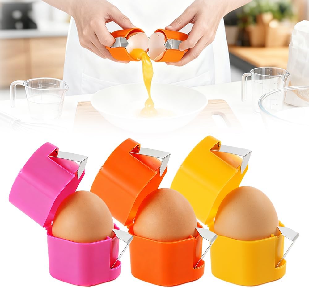 Egg Shell Opener, 2026 Upgrade Egg Peeler, Stainless Steel Egg Slicer for Hard Boiled Eggs, Egg Peeling Tool, Hard Boiled Egg Peeler, Egg Shell Cutter for Boiled Egg (Mix 3PCS)