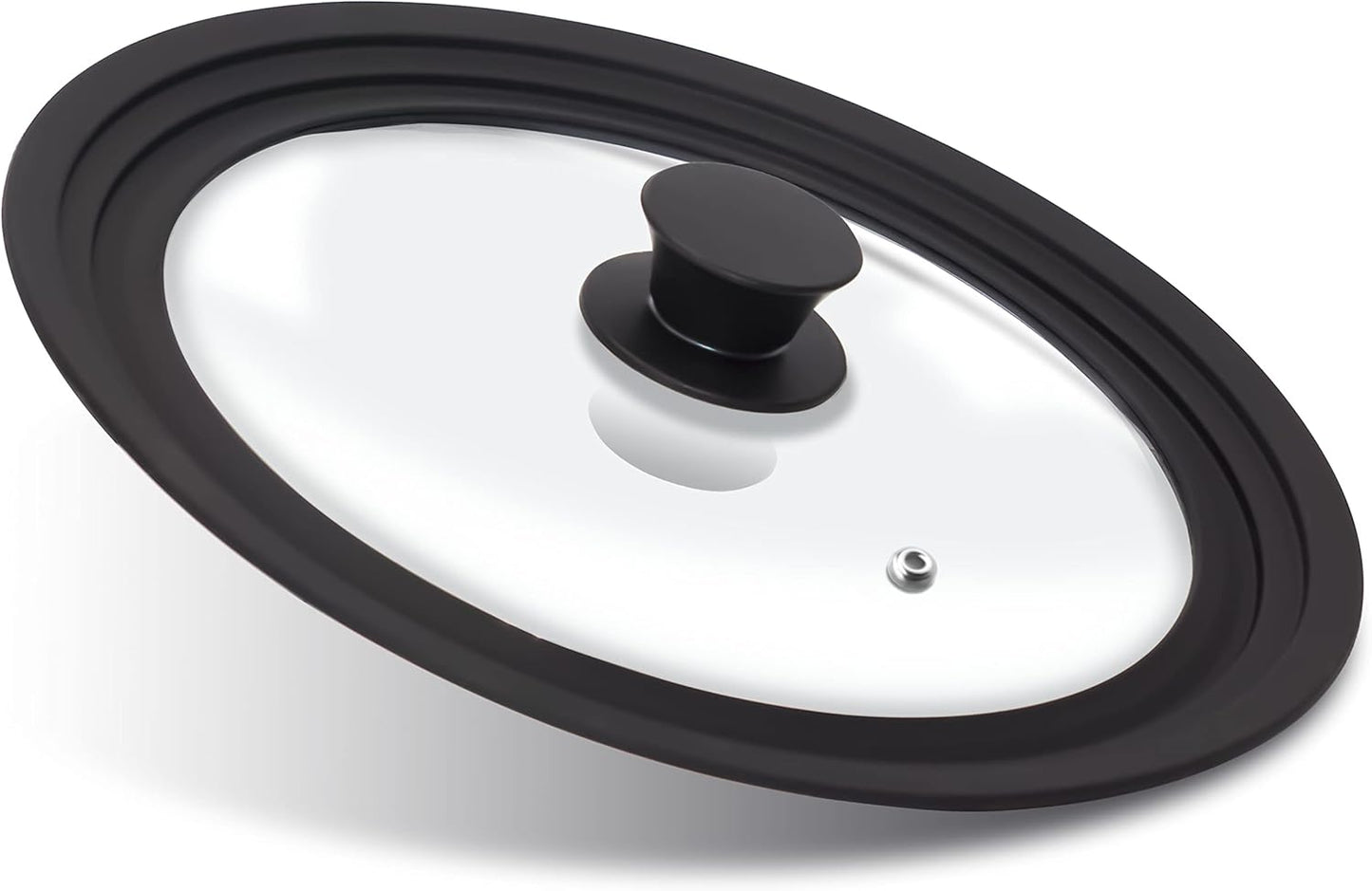 Anaeat Silicone Universal Lid for Pots, Pans and Skillets - Tempered Glass Covered with Heat Resistant Silicone Rim Fits 10", 11" and 12" Diameter Cookware -Easy to Use Replacement Frying Pan Cover