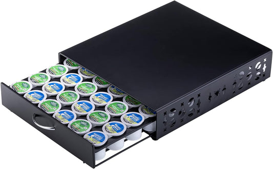 Rice rat K Cup Pod Holde iron Top Drawer,Coffee Pod Holder Capsule Display Storage compatibility 42 k cup (Black)