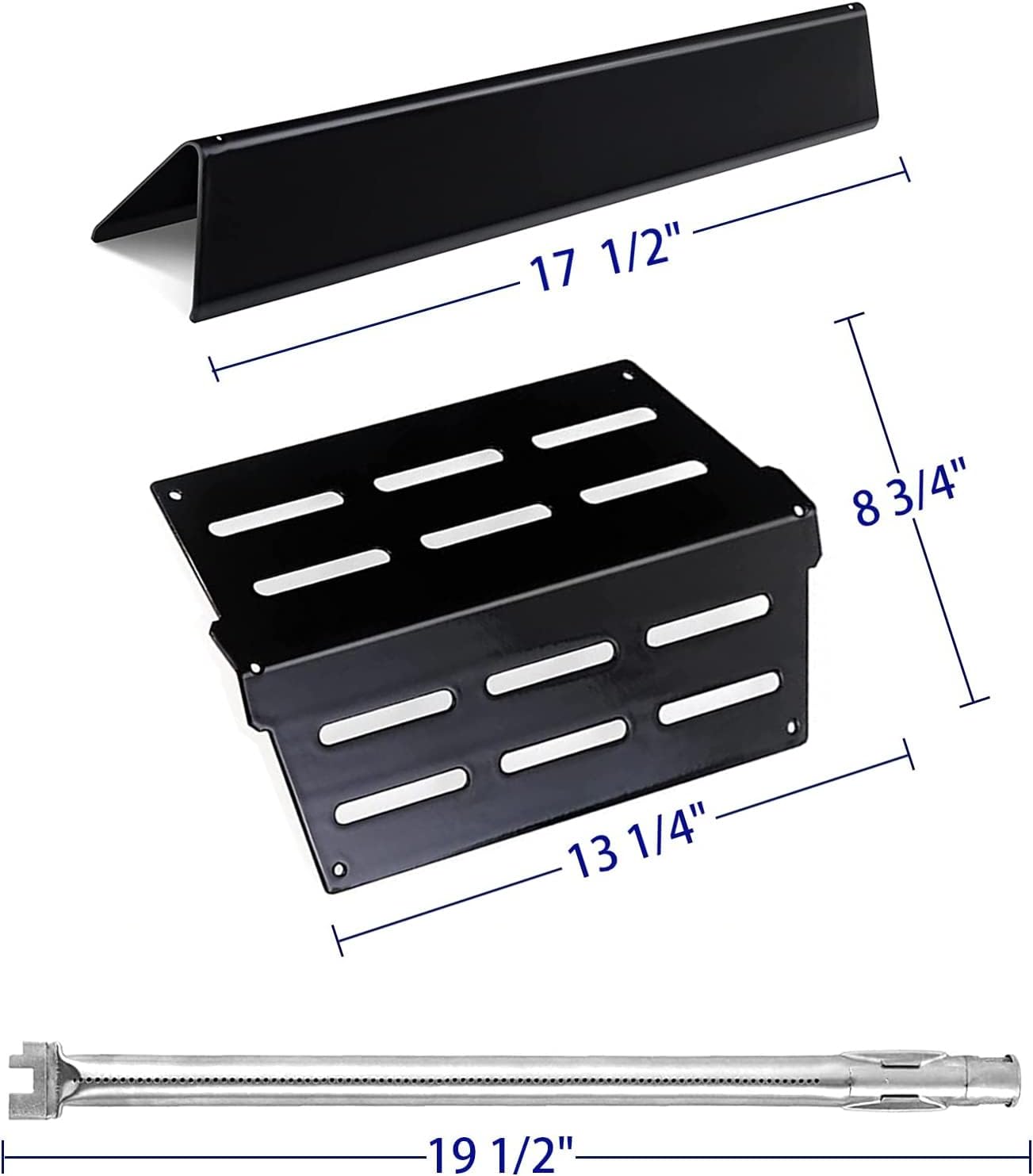 Flavorizer Bars Heat Deflector Burner Tube Set Kit for Weber Series E310 E320 E330 EP310 EP320 EP330 with Front Control Knob 7620-7622-62752, Porcelain Steel Grill Replacement Parts