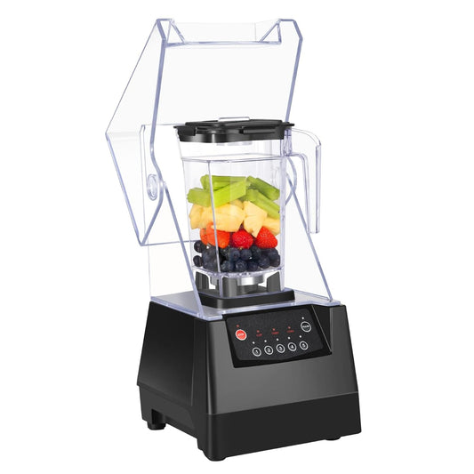 SYBO Commercial Professional Blender With Shield Quiet Soundproof Enclosure, Self-Cleaning 4D Blade System for Ice Crushing, Shakes & Purees, 48oz Pitcher, High-Speed Blender for Restaurants & Home