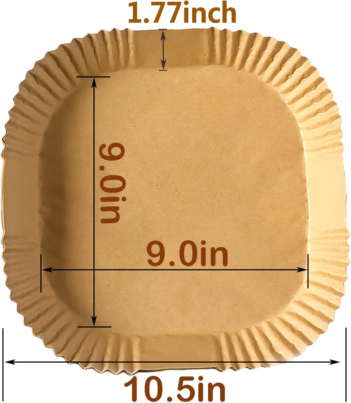 Air Fryer Disposable Paper Liners 9inch, Air Fryer Rack 100PCS Square Liners, Non-Stick Thickened Waterproof Oil-Proof Baking Paper(9.0''-XL)