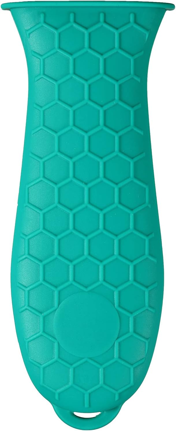 6 Pieces Silicone Hot Tool Holder Heat Resistant Potholder Cookware Handle Non Slip Rubber Pot Holders Handles Grip Covers for Cast Iron Skillet Silicone Cooking Kitchen Suits (Blue)