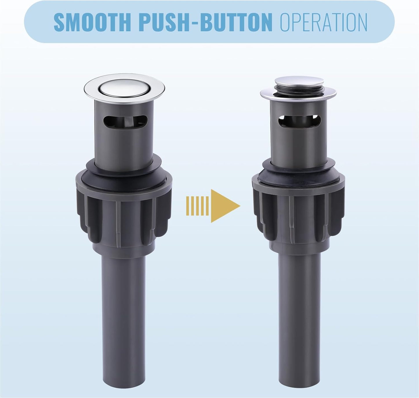 ALEASHA Bathroom Sink Drain with Overflow Vessel Sink Stopper,Pop Up Drain for Bathroom Sink Pop Up Drain Stopper for Hair Catcher,Chrome