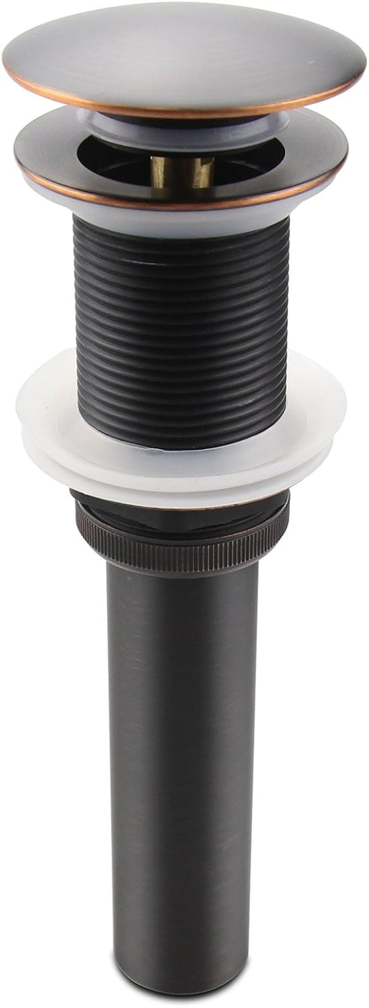 Oil Rubbed Bronze Pop UP Sink Drain, Vanity Bathroom Vessel Lavatory Faucet Drain Stopper, ORB without Overflow