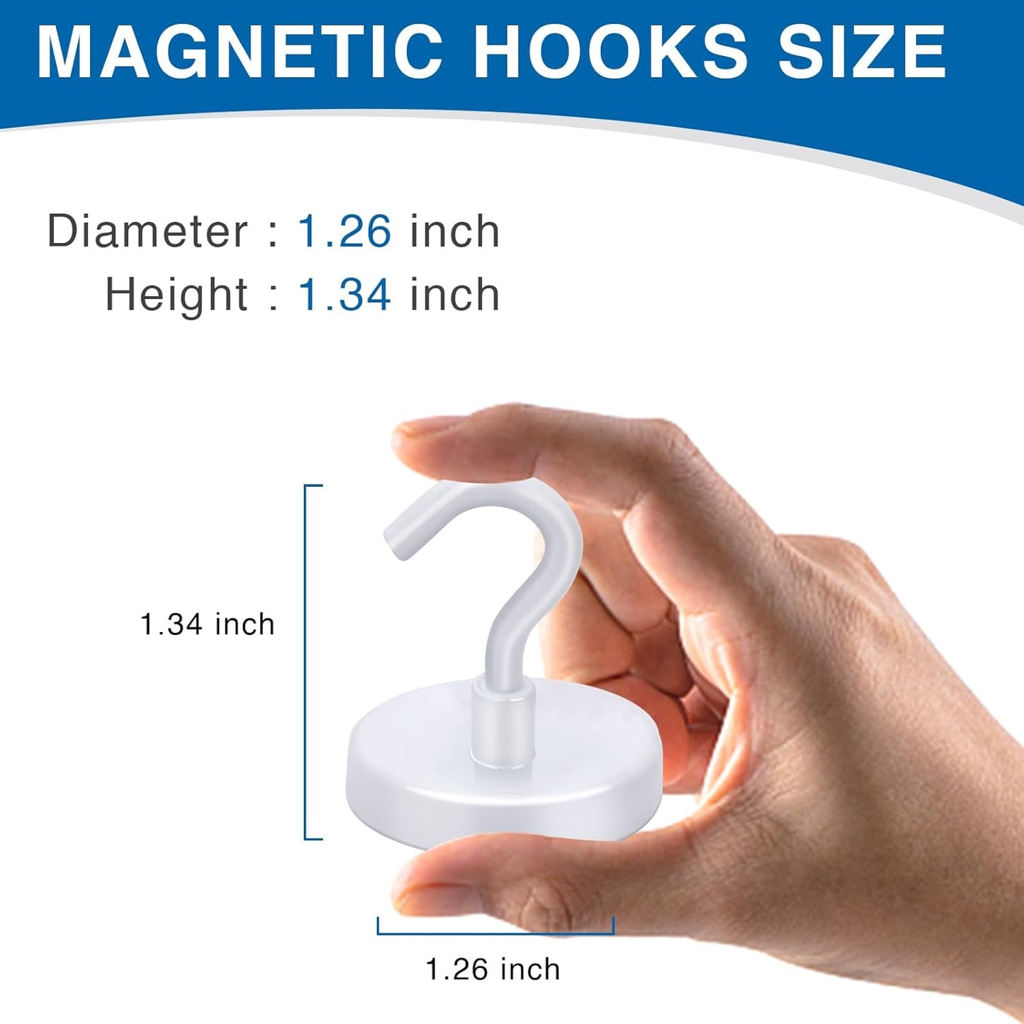 LOVIMAG Magnetic Hooks for Cruise Cabins, Cruise Essentials Must Haves, Cruise Magnets, Magnetic Key Holder, Strong Magnetic Hooks for Hanging, Fridge, Grill -12 Pack, 110lbs, White