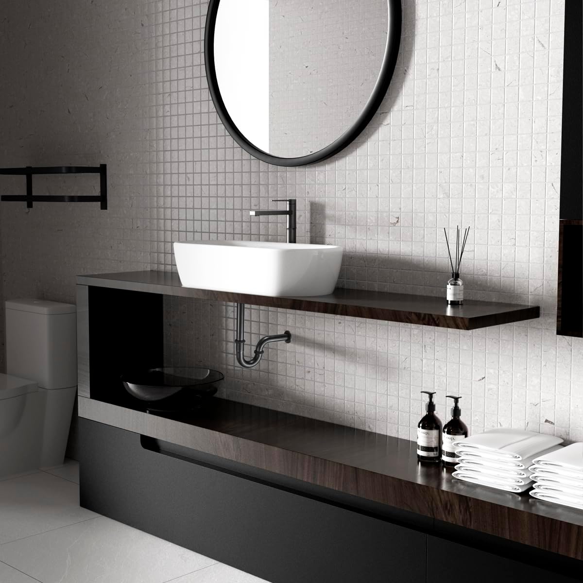 Bathroom Basin Adjustable Height 1-1/4 Bottle Trap, U Shape Sink P Trap Complete Set, Basin Sink Waste Drain Stopper Set with Overflow, Oil Rubbed Bronze