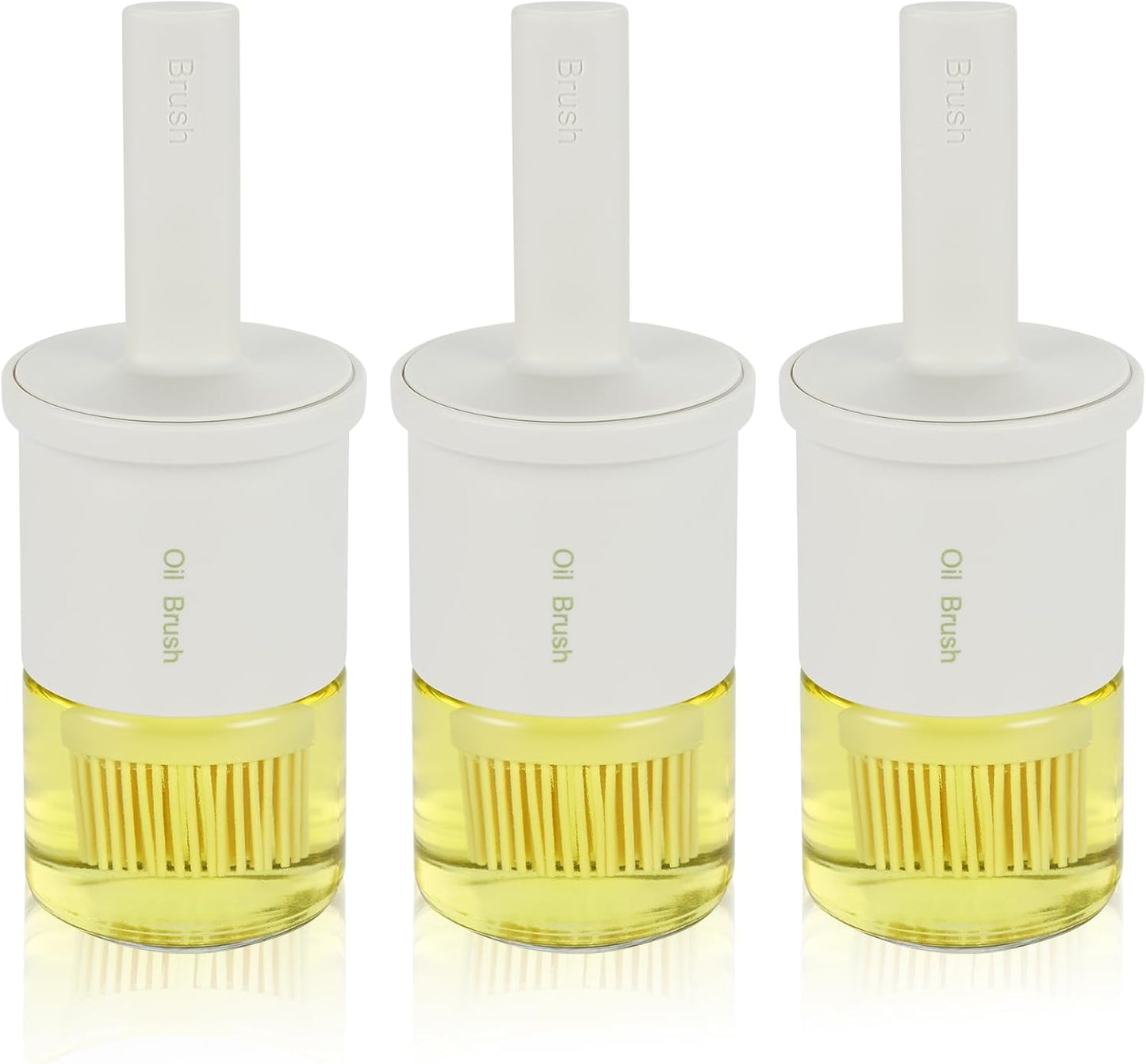 3 pack Oil Bottle 300ml/10oz Glass Dispenser with Silicone Brush for Kitchen Cooking, BBQ Sauce, Vinegar