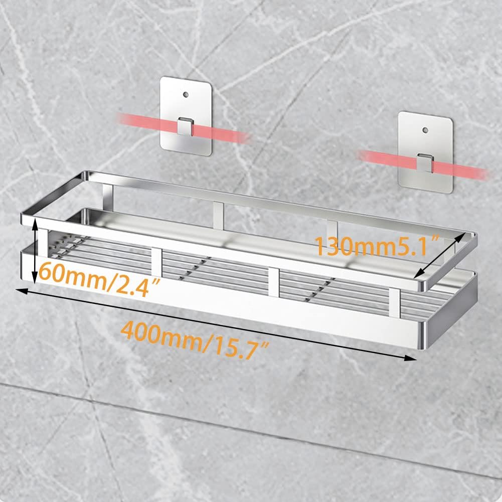 2PCS Kitchen Spice Rack, SUS304 Stainless steel Wall Mount Storage Rack, Seasoning Container, 15.7Inch Spice Organizer, Kitchen Seasoning Hanging Rack, Bathroom Shelf for Storing Toiletries