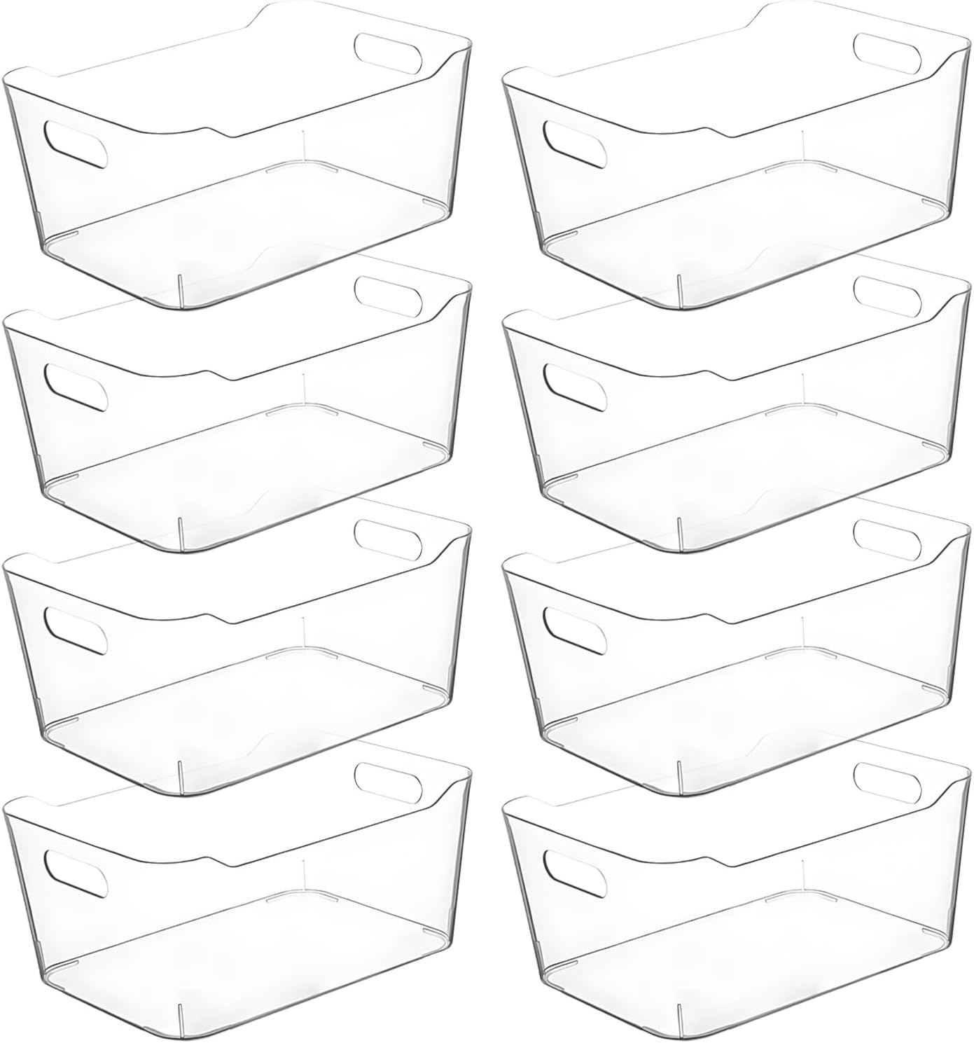 Clear Extra Large Plastic Storage Bins, Pantry Organizers and Storage Containers Fridge Organizer Bins for Organizing Home, Kitchen Organization. Bathroom, Refrigerator, Freezer, Laundry Room