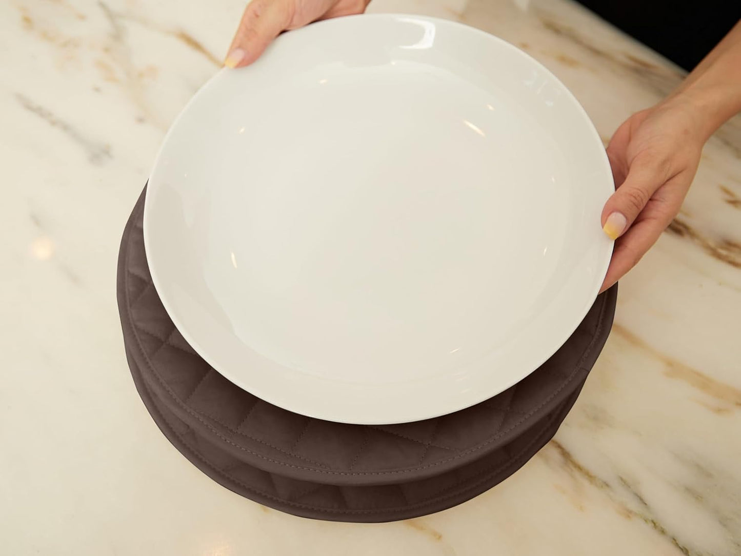 Covermates Keepsakes - Dish Storage Set - Padded Protection - ID Window - Stain Resistant - Machine Washable - China Storage, Bronze