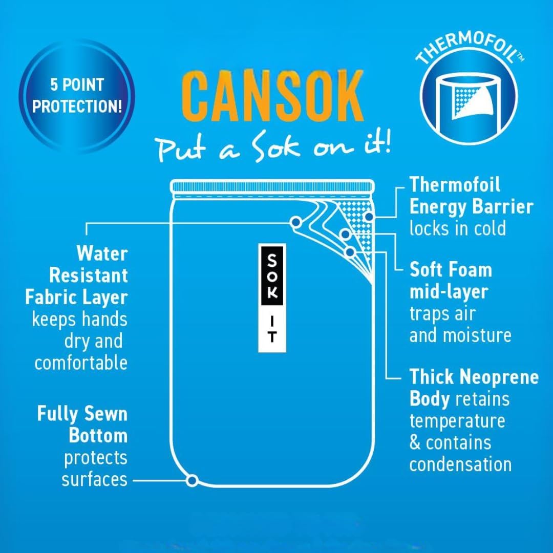 Sok It CanSok Sleeve for Beer & Soda Insulated Neoprene Cover (Mango Ombre, 12oz Can Sleeve)