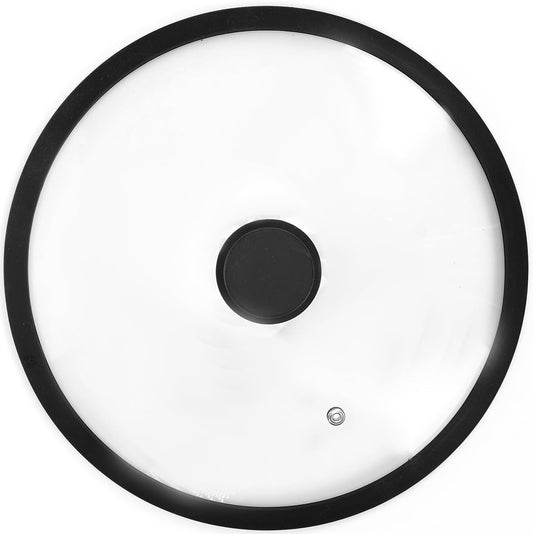 Silicon Glass Lid for Pot,Pan,Skillet Fits 8"(20CM) Cookware Silicon lid Dishwasher Safe, Replacement Lid Vented Tempered Glass with Heat Resistant Silicone Rim By HR Huare Technology, Black,1 Pack…