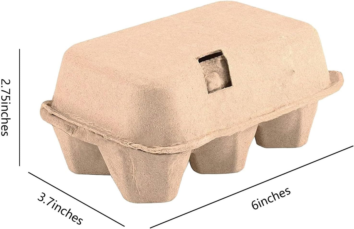 100 Pieces Natural Material Empty Egg Cartons, Each Holds 6 Fiber Egg Carton For Home, Farm, Market, Camping, Picnic, Travel,Reusable.