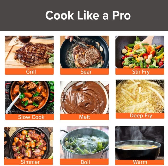 Nuwave Gold Precision Induction Cooktop, Portable, Powerful Large 8” Heating Coil, 12” Shatter-Proof, Heat-Resistant Ceramic Glass Surface, 10.5” Duralon Healthy Ceramic Non-Stick Fry Pan Included