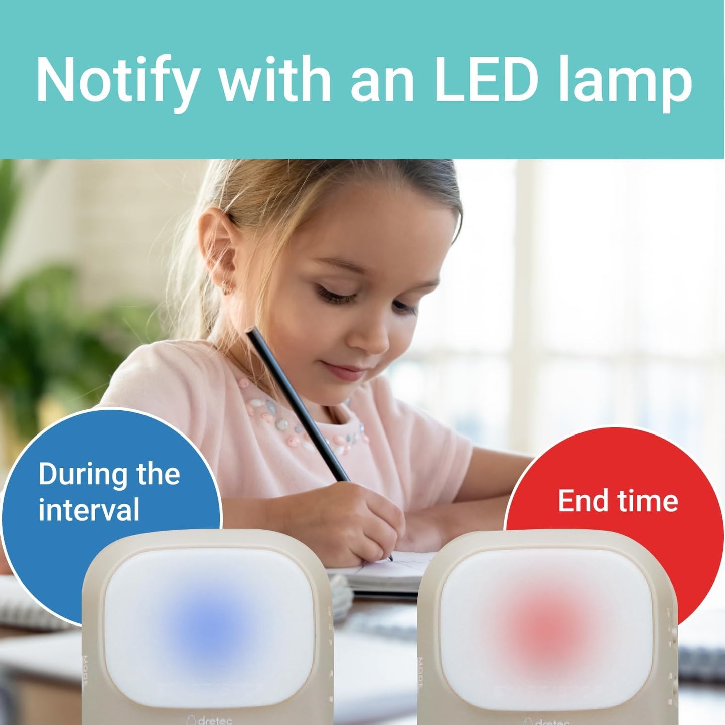 dretec pomodoro Timer, Productivity for Studying, Large Button, Interval,Beige