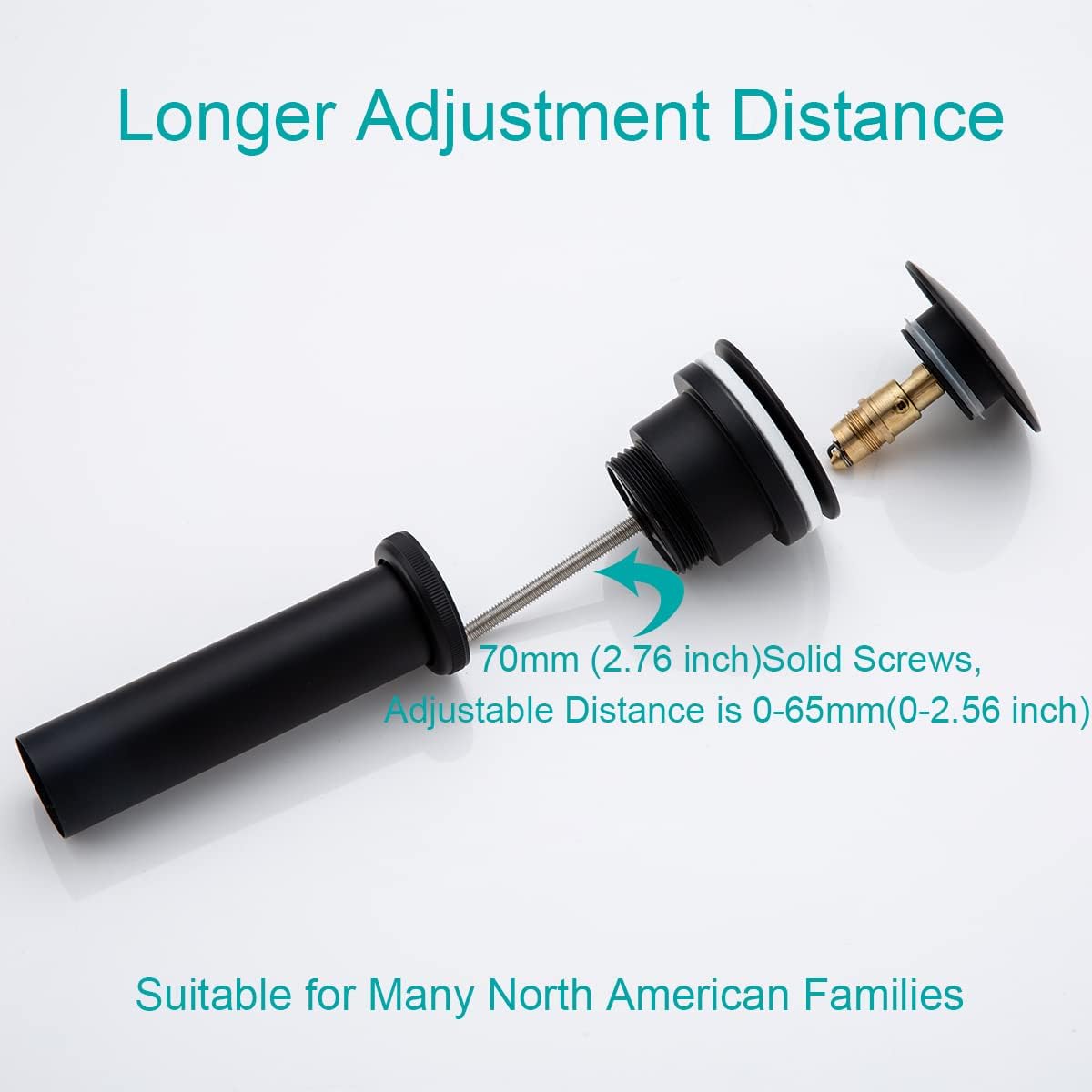 Dual Use Pop Up Drain Stopper, Bathroom Vanity Vessel Sink Stopper, Matte Black, for Basin with or Without Overflow Hole