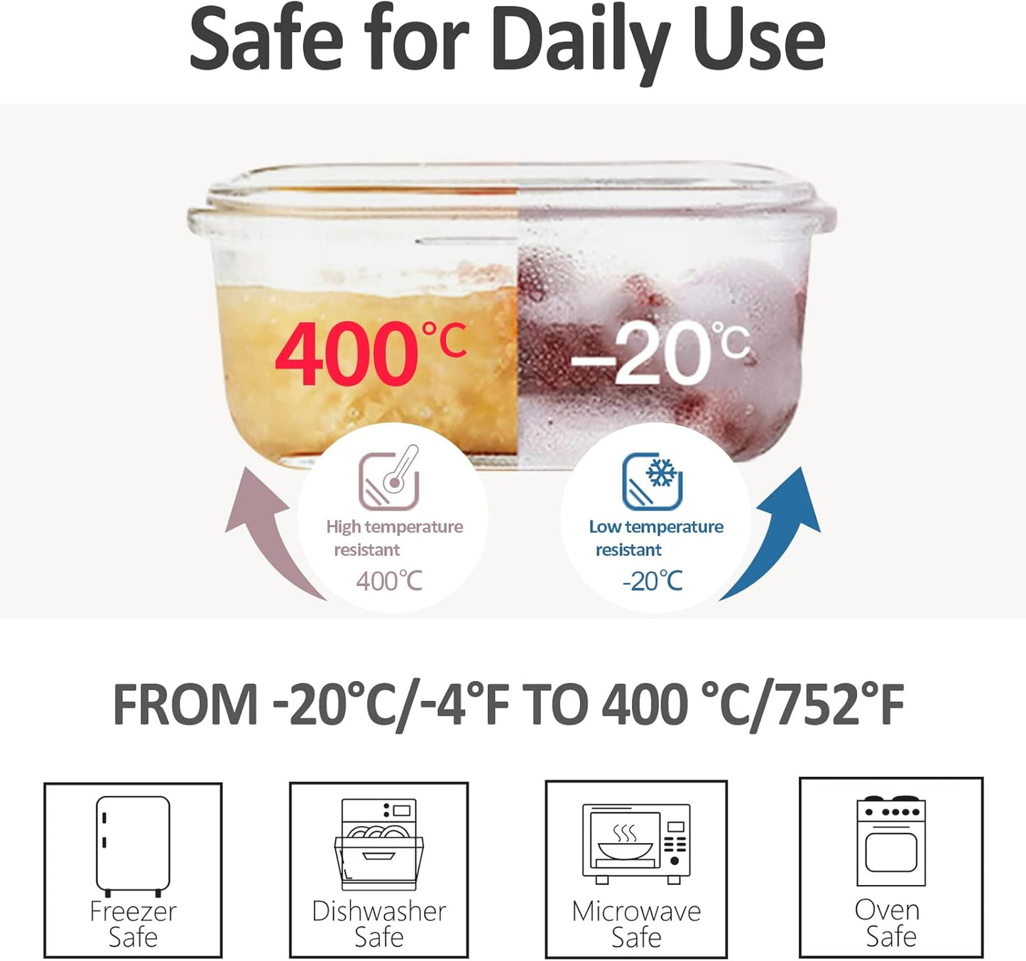 Glass Food Storage Containers with Lids Airtight 6 Pack, Glass Storage Containers with Lids for Food, Not Easy Broken & Leak Proof, Oven/Dishwasher Safe, Blue