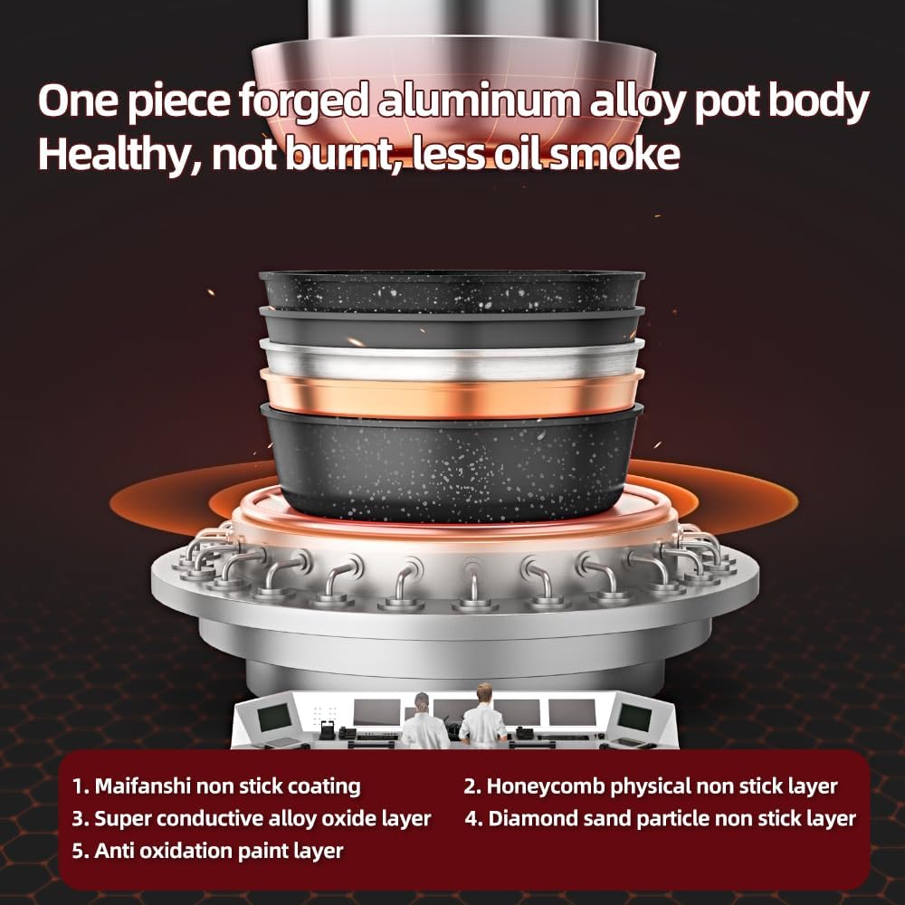 AORAN 6L Electric Hot Pot, Non-Stick Smokeless Cooking Pot with Divider for Hot Pot, Fondue, Shabu Shabu, Multi-Function, Includes Ladle, Tongs, Oil Brush, Food Tongs, Easy to Clean Black