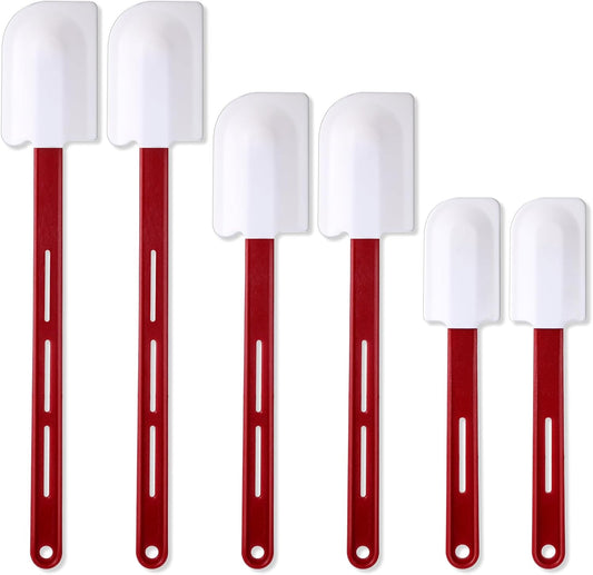 Norme 6 Pcs High Temp Silicone Spatulas Heat Resistant Rubber Spatula Commercial Silicone Scraper with Handle for Kitchen Cook Baking Mixing Utensil, Dishwasher Safe (10,14,16.5 Inch)