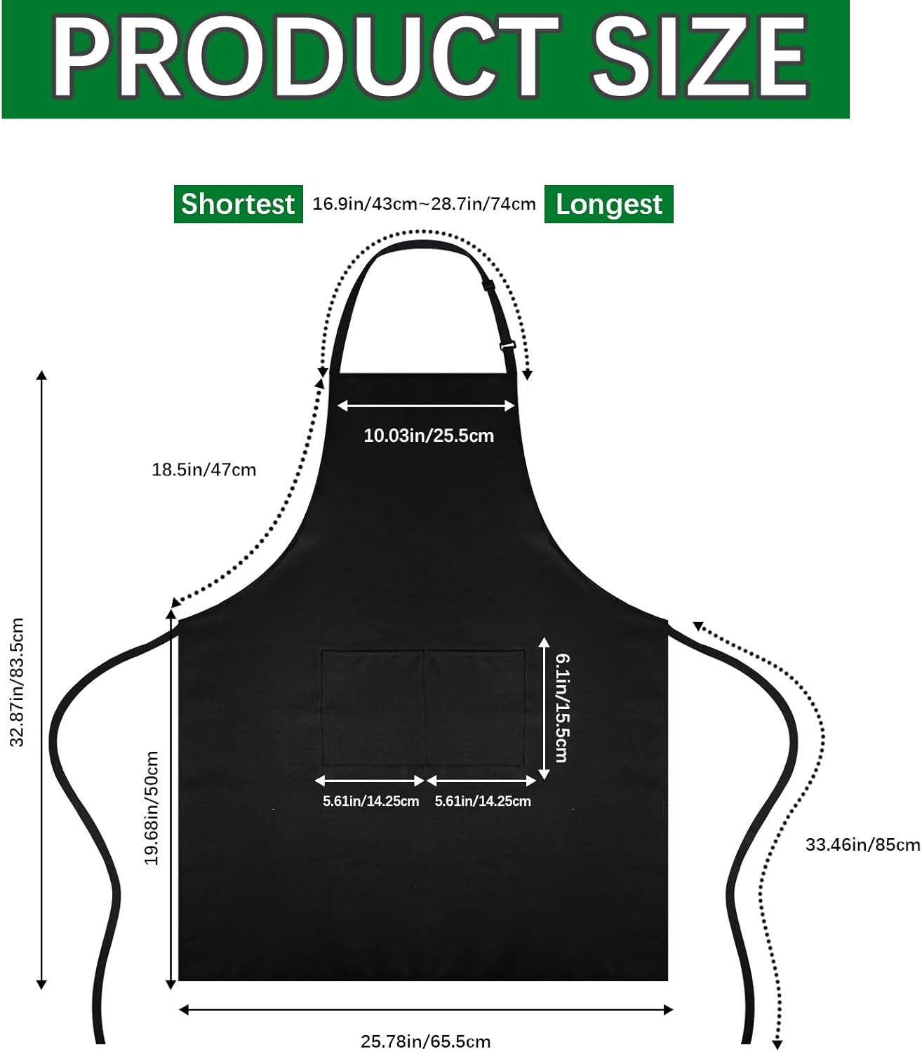 Bib Apron - Unisex Black Aprons 2 Pockets Cooking Kitchen Apron for Chef,BBQ Drawing aprons black (10 PCS)