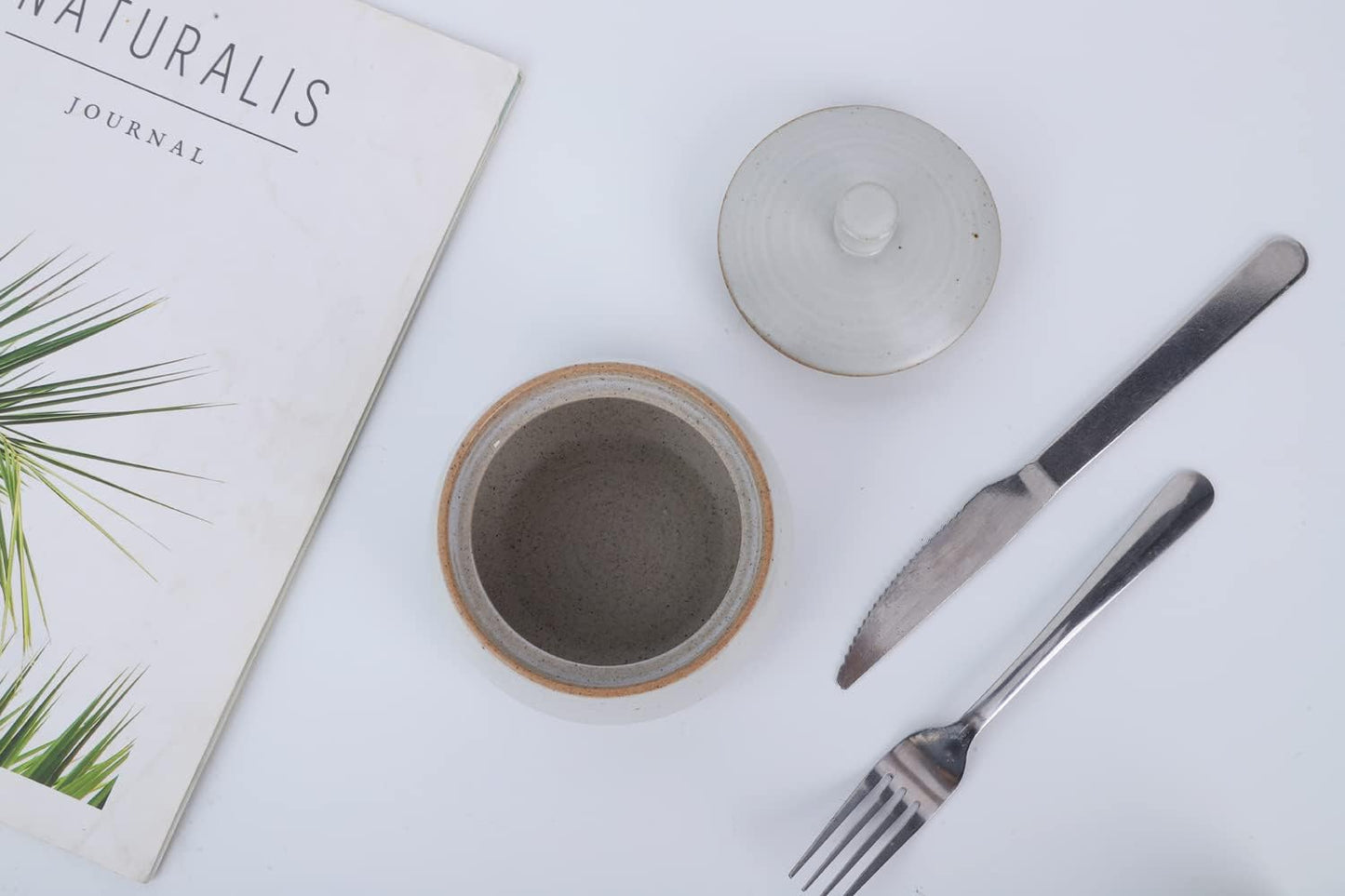 Retro Kitchen Ceramic Canister, 13.53 FL OZ (400 ML) Vintage Food Storage Jar for Tea, Coffee Beans, Herb, Candy, Spices, Nuts (White)