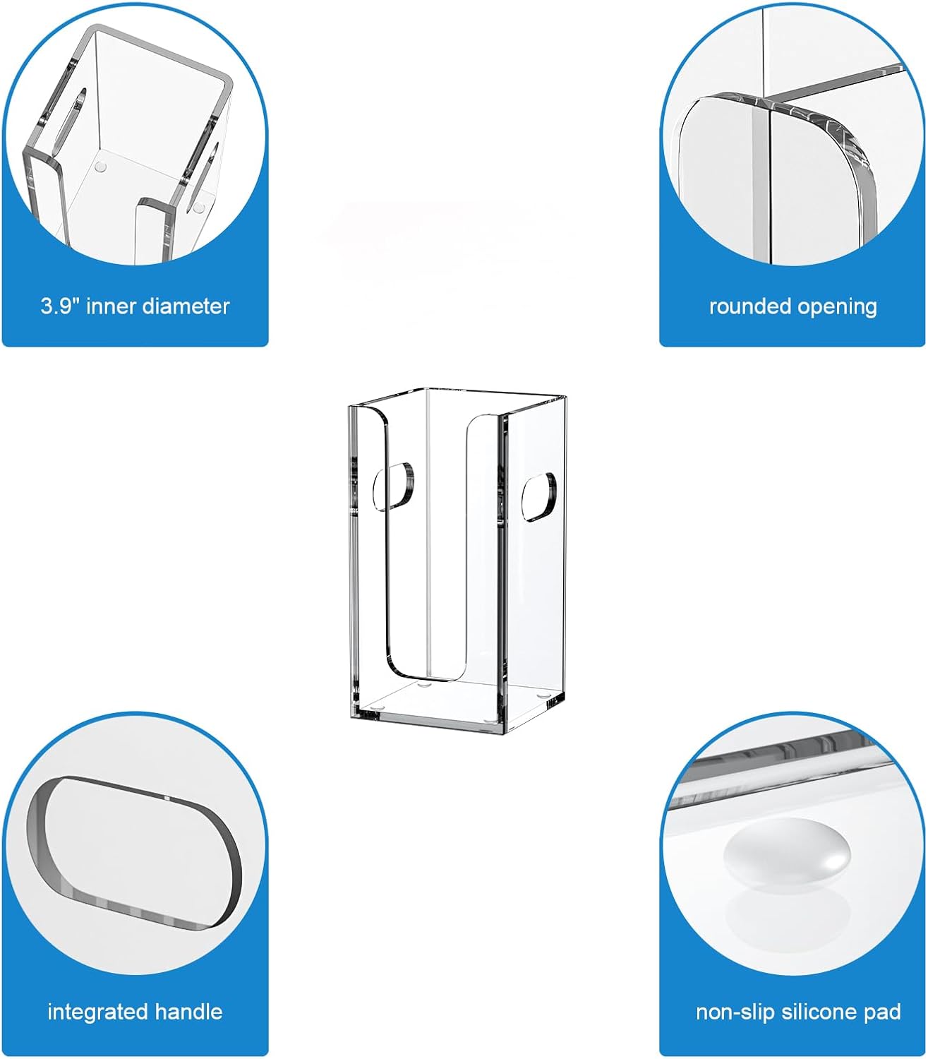 WINFFOR Disposable Cup Organizer Dispenser - Clear Acrylic Cup and Lid Holder with Handles Plastic Cup Dispenser Countertop Paper Coffee Cup Holder for Coffee Bar House Party Essentials