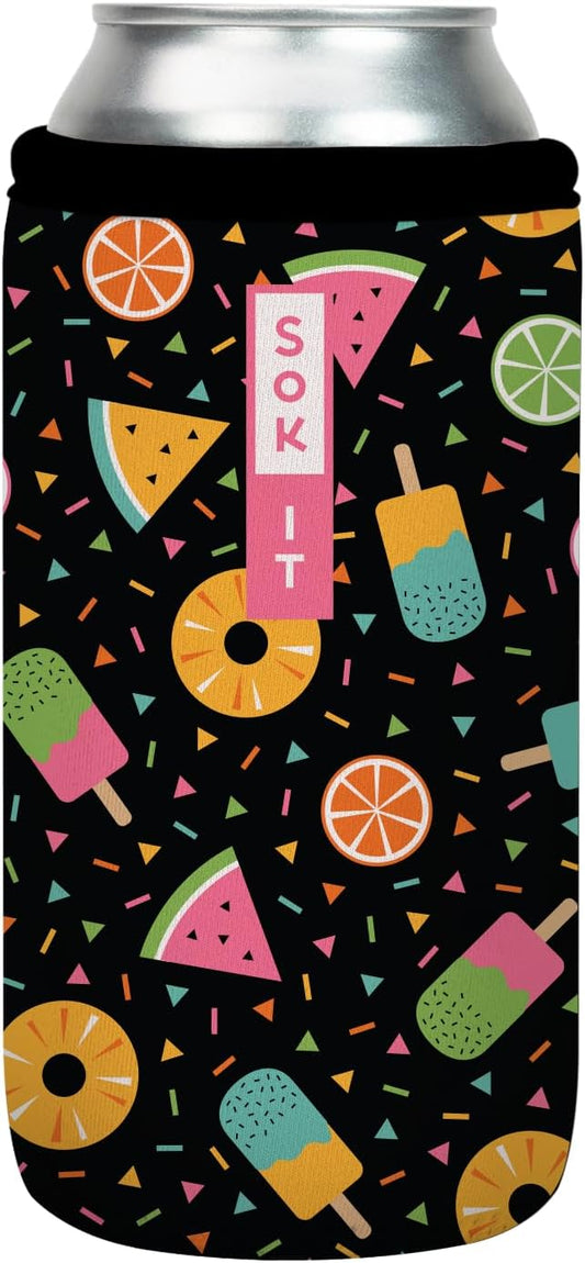 Sok It CanSok Sleeve for Beer & Soda Insulated Neoprene Cover (Summer Sweets, 16oz Can Sleeve)