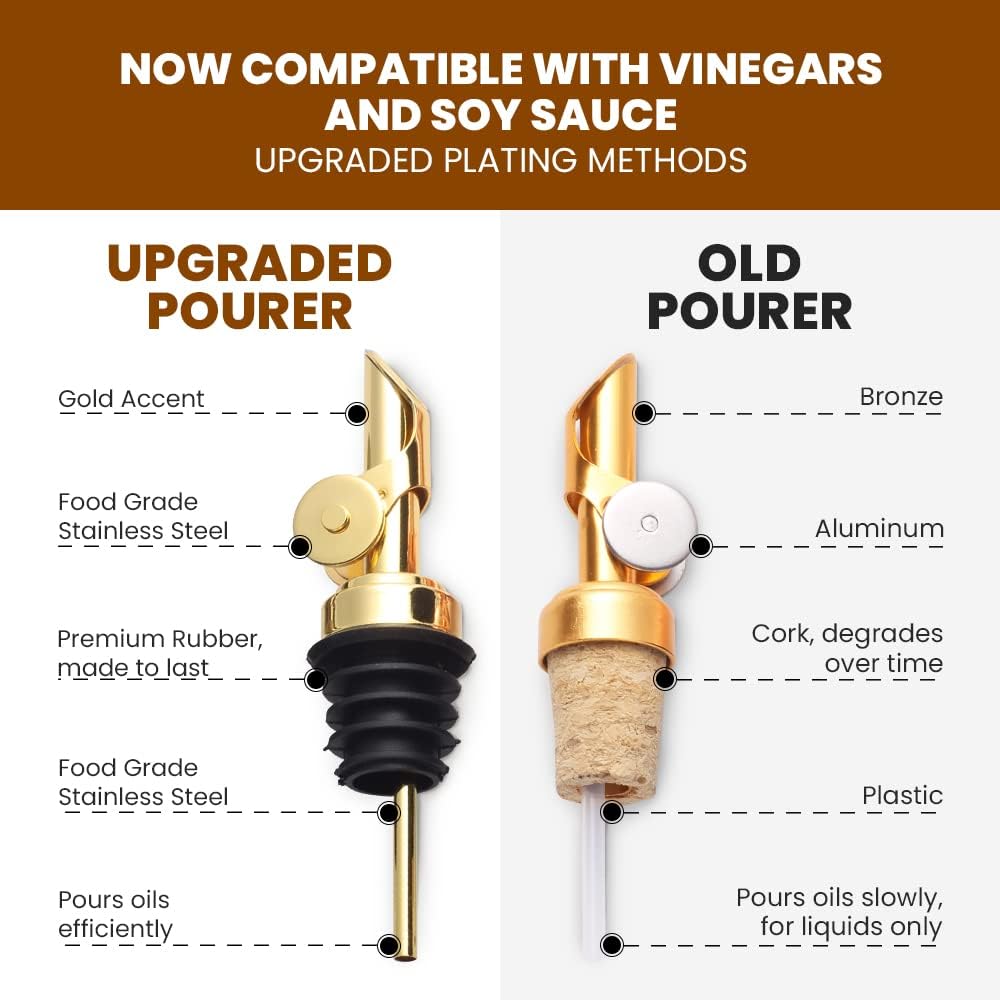 Molimoli - Premium Olive Oil Dispenser Bottles for Kitchen with Pourer - Oil and Vinegar Dispenser Set, Glass Dispenser for Kitchen, Dispenser Bottle of 350ml - Set of 2