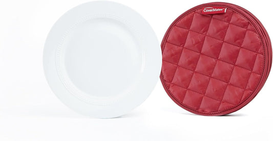 Covermates Keepsakes - Quilted Divider Set - Set of 4 - Scratch & Breakage Protection - Stain Resistant - Machine Washable - China Storage, Red