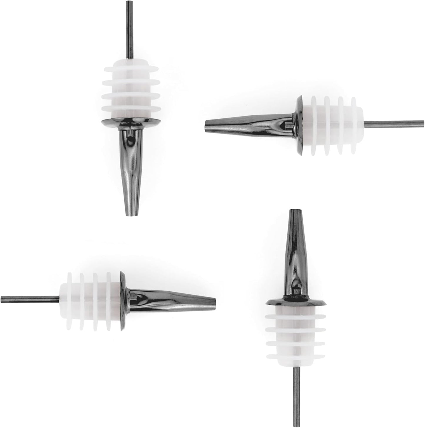 Molimoli Pour Spout Made of Stainless Steel with Automatic Anti-Oxidation Mechanism, Bottle Pourers for Alcohol and Liquor, Olive Oil Dispenser Spout, Wine Pourer Spout,Pack of 4,Black