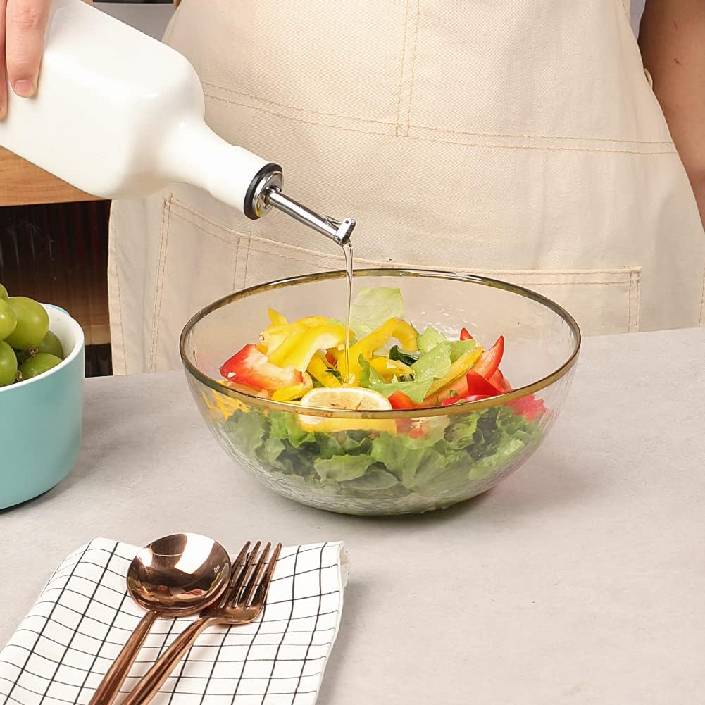 Sweejar 19 Fl Oz Ceramic Olive Oil Dispenser Bottle with Spout, Large Oil Dispenser for Kitchen, Opaque EVOO Oil and Vinegar Cruet for Cooking, Oil Container for Avocado Oil, Pack of 1 (Black)