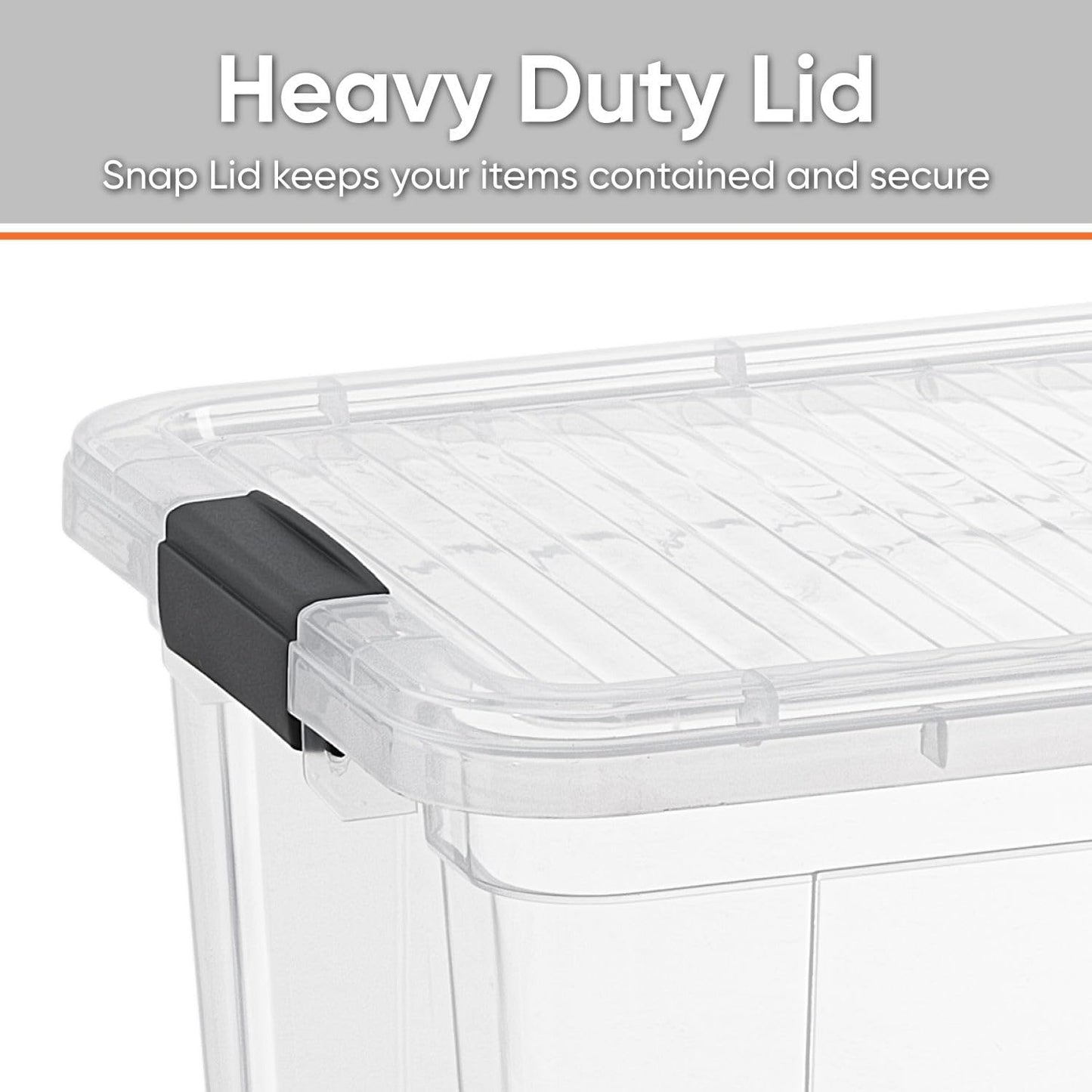 Superio Clear Storage Bins with Lids, Stackable Storage Box with Latches and Handles, Extra Small, 2 Pack 1.75 Quart