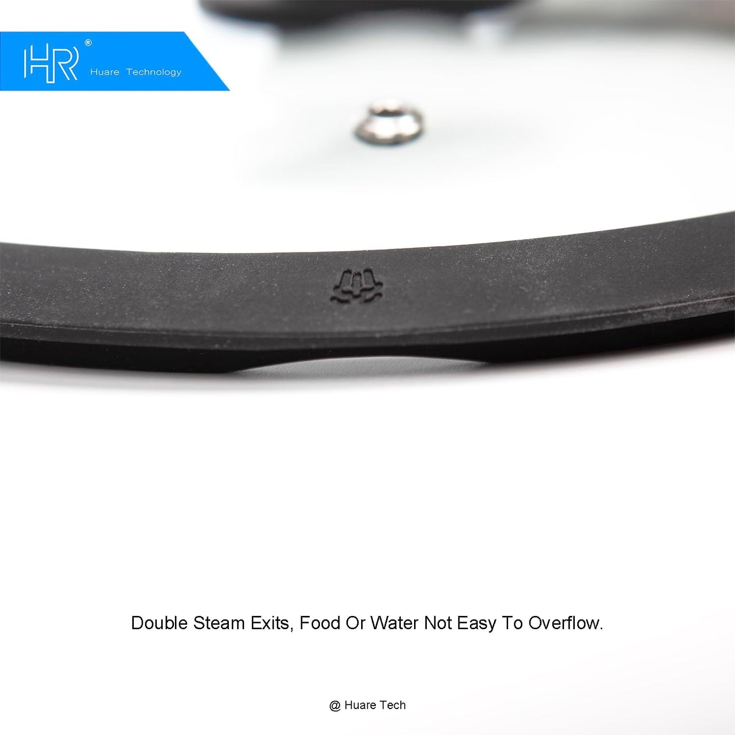 Silicon Glass Lid for Pot,Pan,Skillet Fits 12"(30CM) Cookware Silicon lid Dishwasher Safe, Replacement Lid Vented Tempered Glass with Heat Resistant Silicone Rim By HR Huare Technology, Black,1 Pack