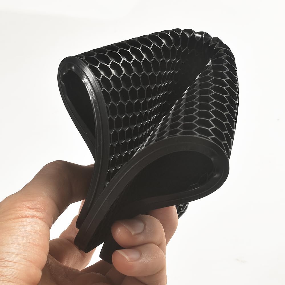 homEdge Silicone Square Trivets Mat, 6 Packs Multipurpose Non Slip Heat Resistant Pot Holder-Black