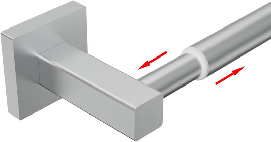 Adjustable Towel Bar, 14.4inch - 25.2inch Towel Rack, Wall Mounted for Bathroom, Kitchen Hand Towel Holder Cloths Hanger SUS 304 Stainless Steel Organizer Single Bar (Brushed Nickel)