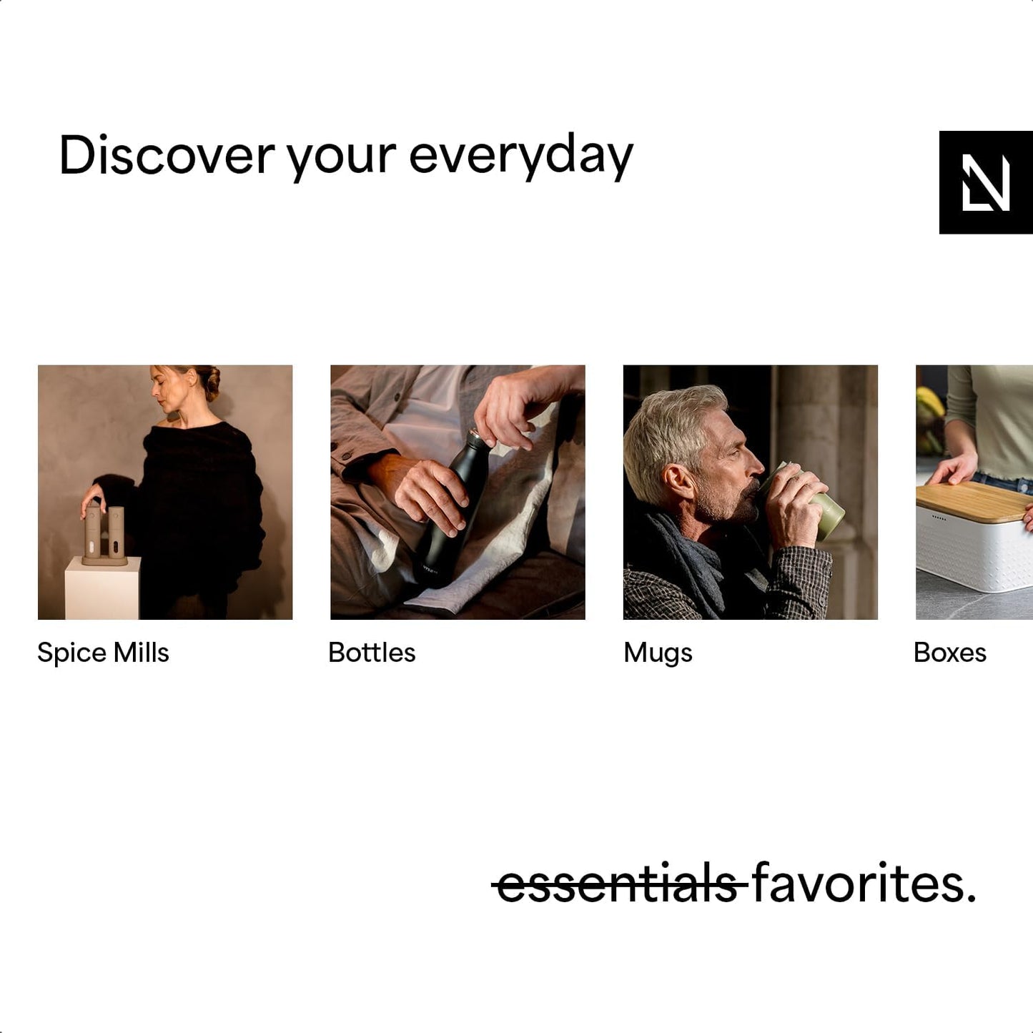 LARS NYSØM Wooden Salt and Pepper Grinder Set Manual with Tray - Salt and Pepper Mills with Adjustable Ceramic Grinder - Elegant Beechwood Pepper and Salt Mill Set for Dining Table (Black/White)