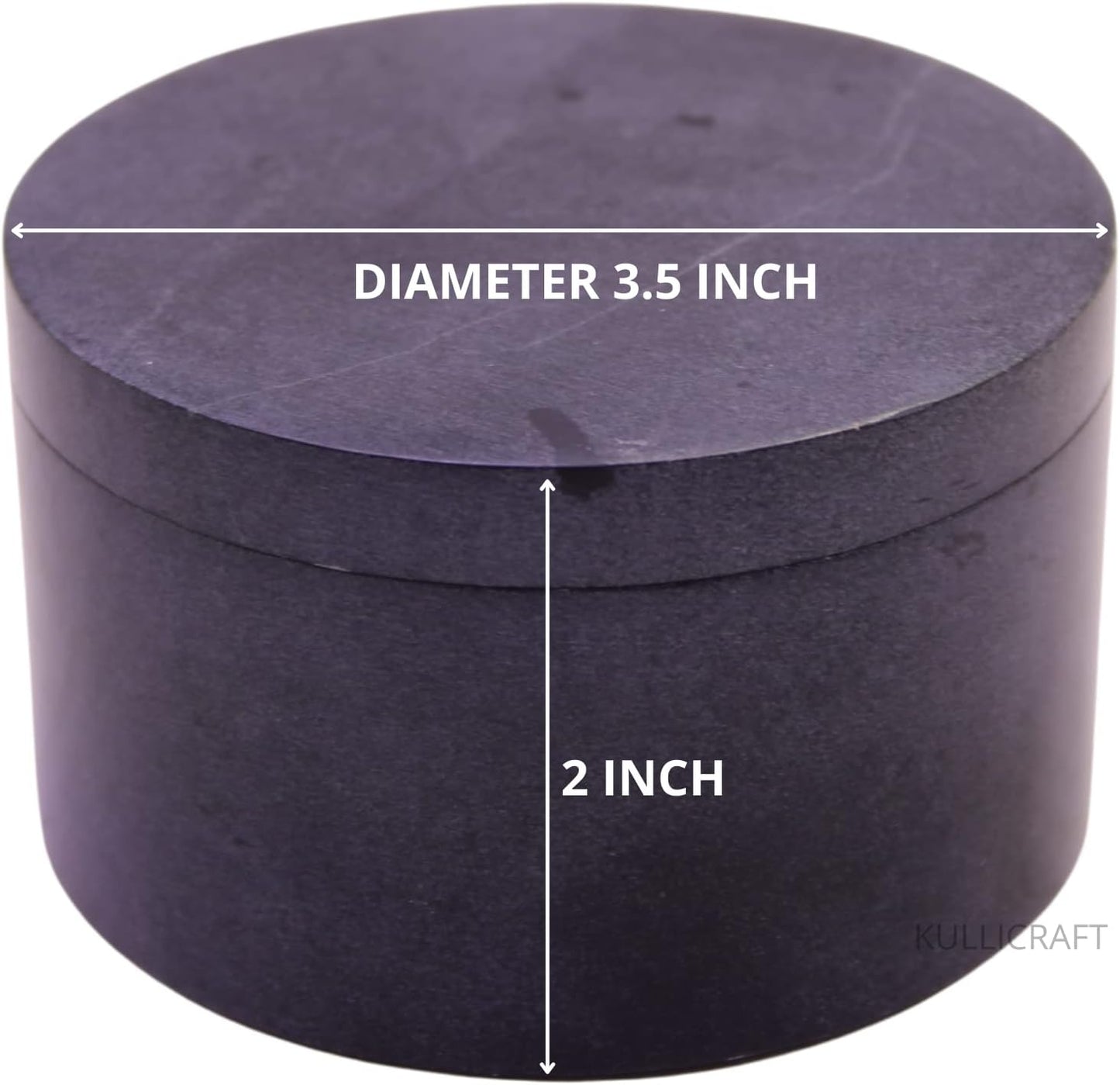 Unique Salt and Pepper Box Elegant Round Marble Salt Box With Lid For Salt, Spice and Herbs Storage. Perfect Container To Store. (3.5" x 2" Inches)