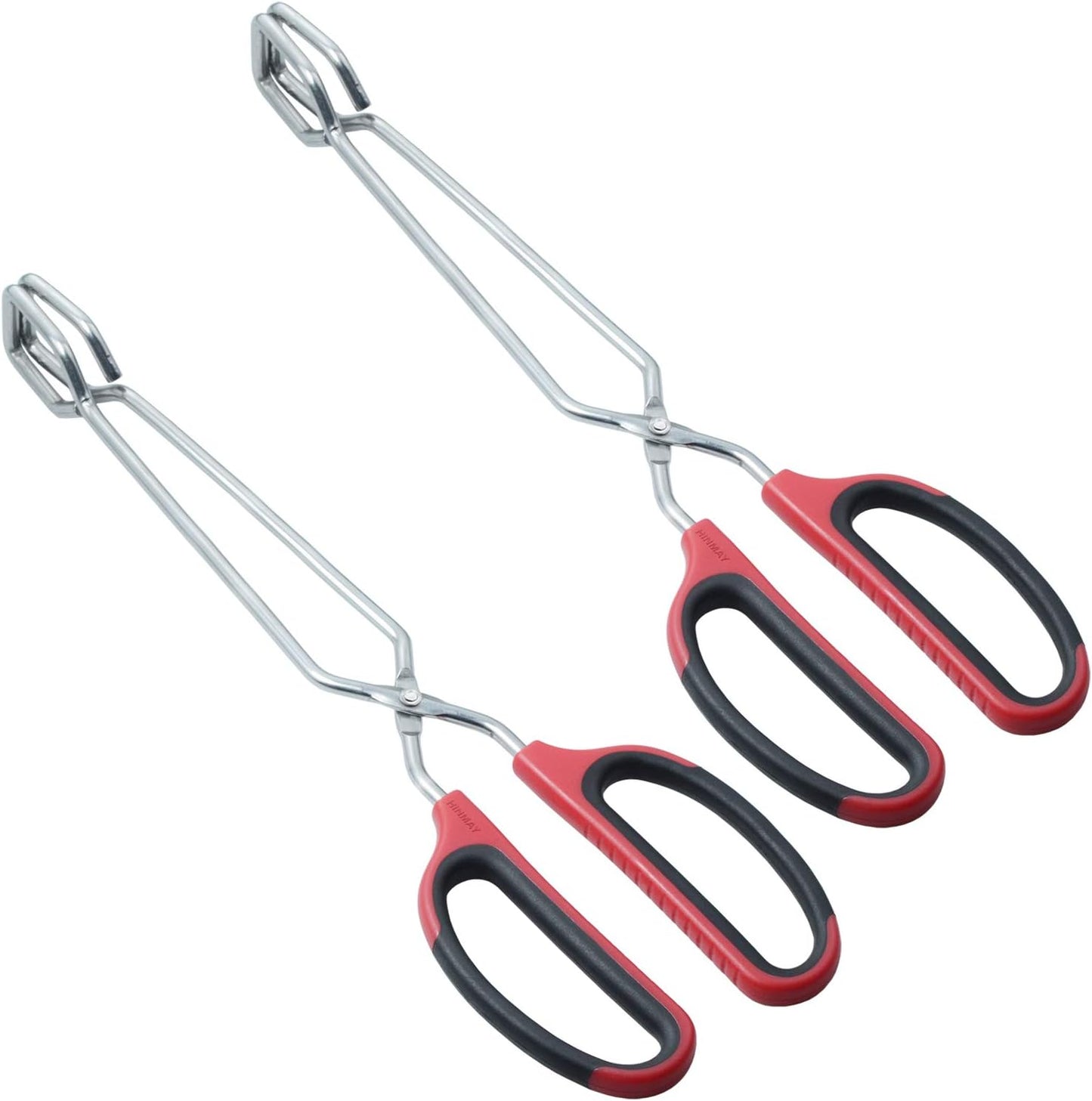 Stainless Steel Scissor Tongs with Comfort-Grip Handle 12-Inch, Set of 2