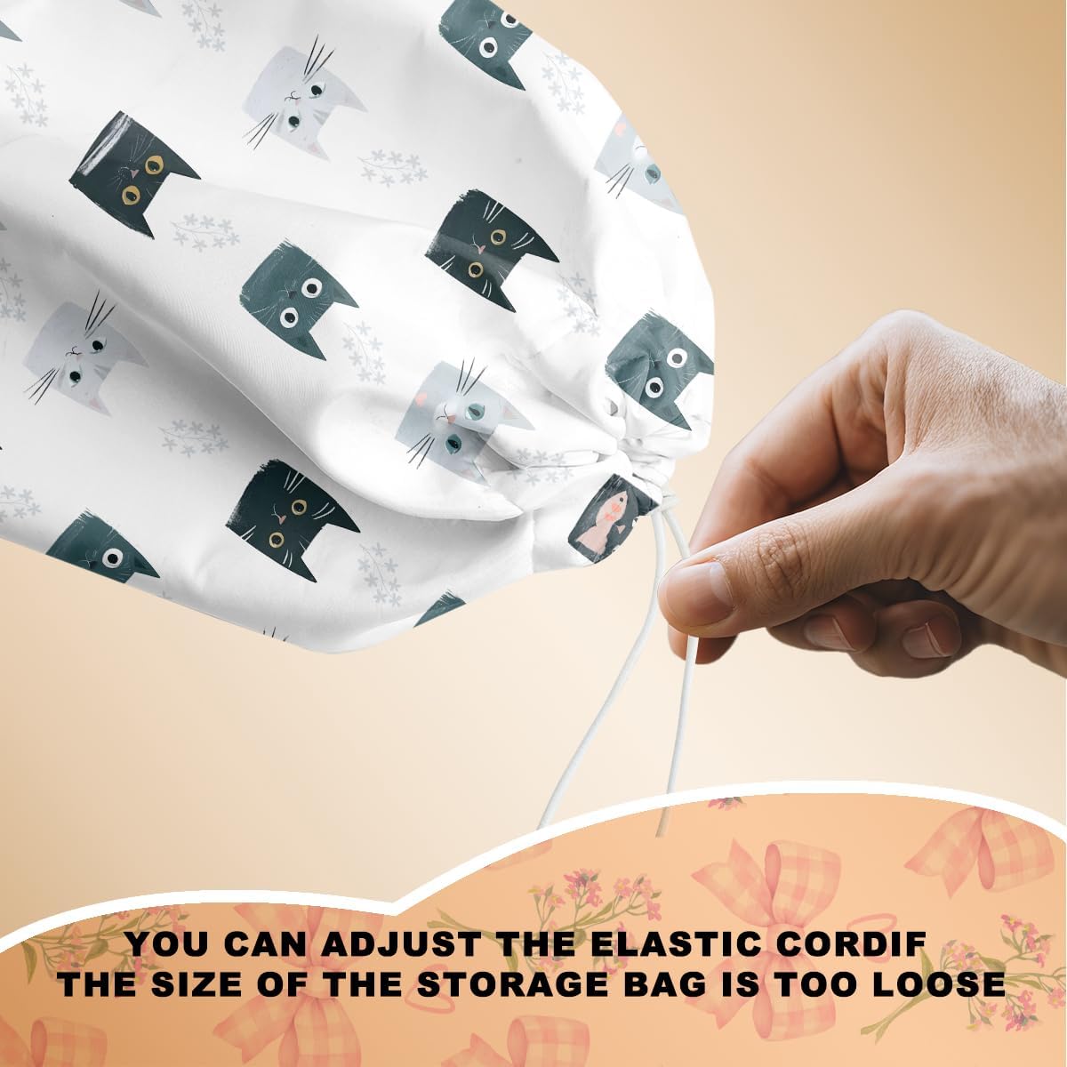 2 Pcs Cat Plastic Bag Holder, Wall Mount Grocery Bag Holder for Plastic Bags, Large Reusable Grocery Bags Organizer Storage Dispenser for Home Kitchen Pantry Decor, Cat Lover Gifts for Women