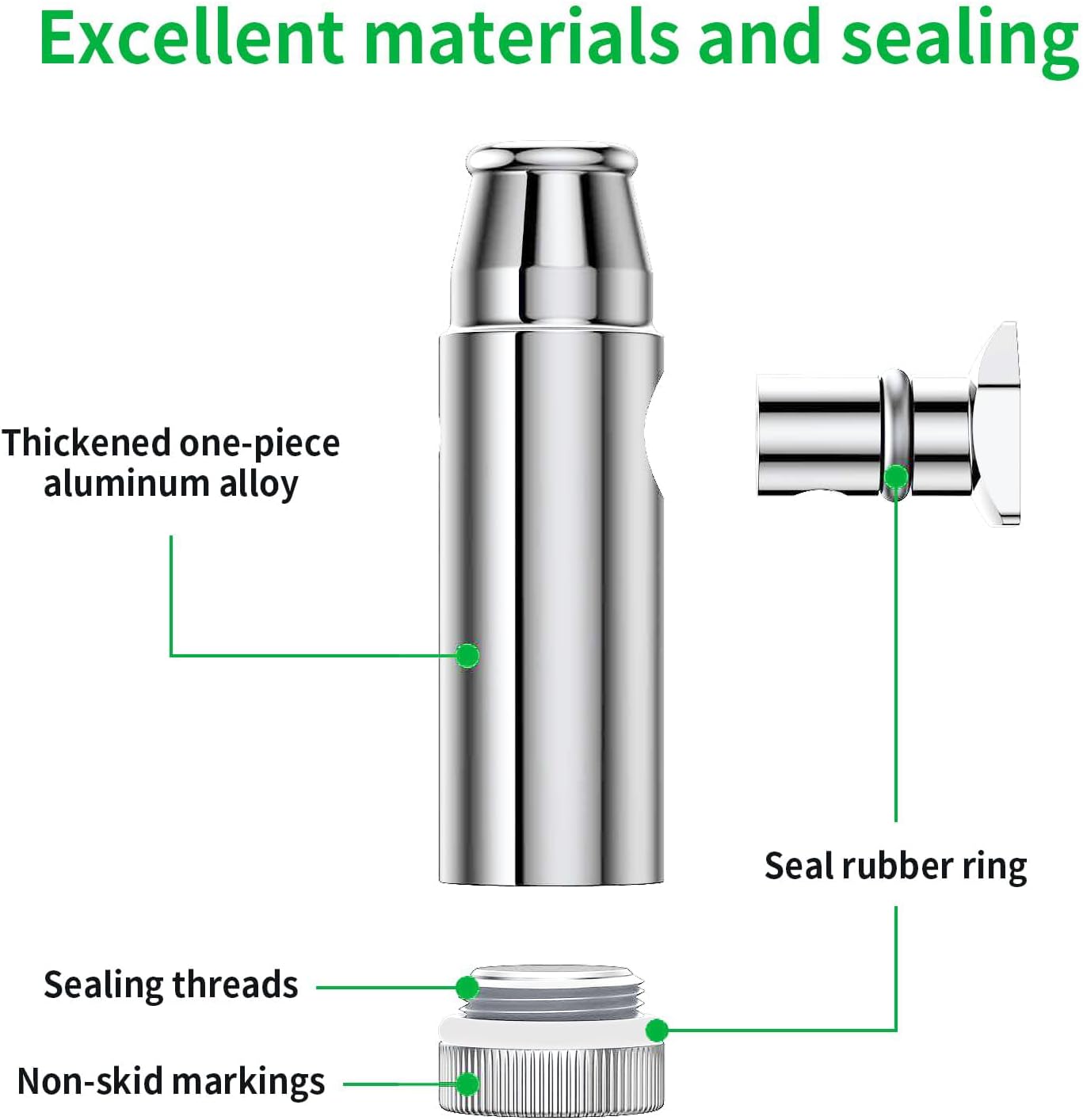 3 Pack NTIERA Mini Pepper Shaker,Premium Metal SnufBullet Spice Dispenser and Sweetener Portable Travel Storage (Anodized Aluminum)