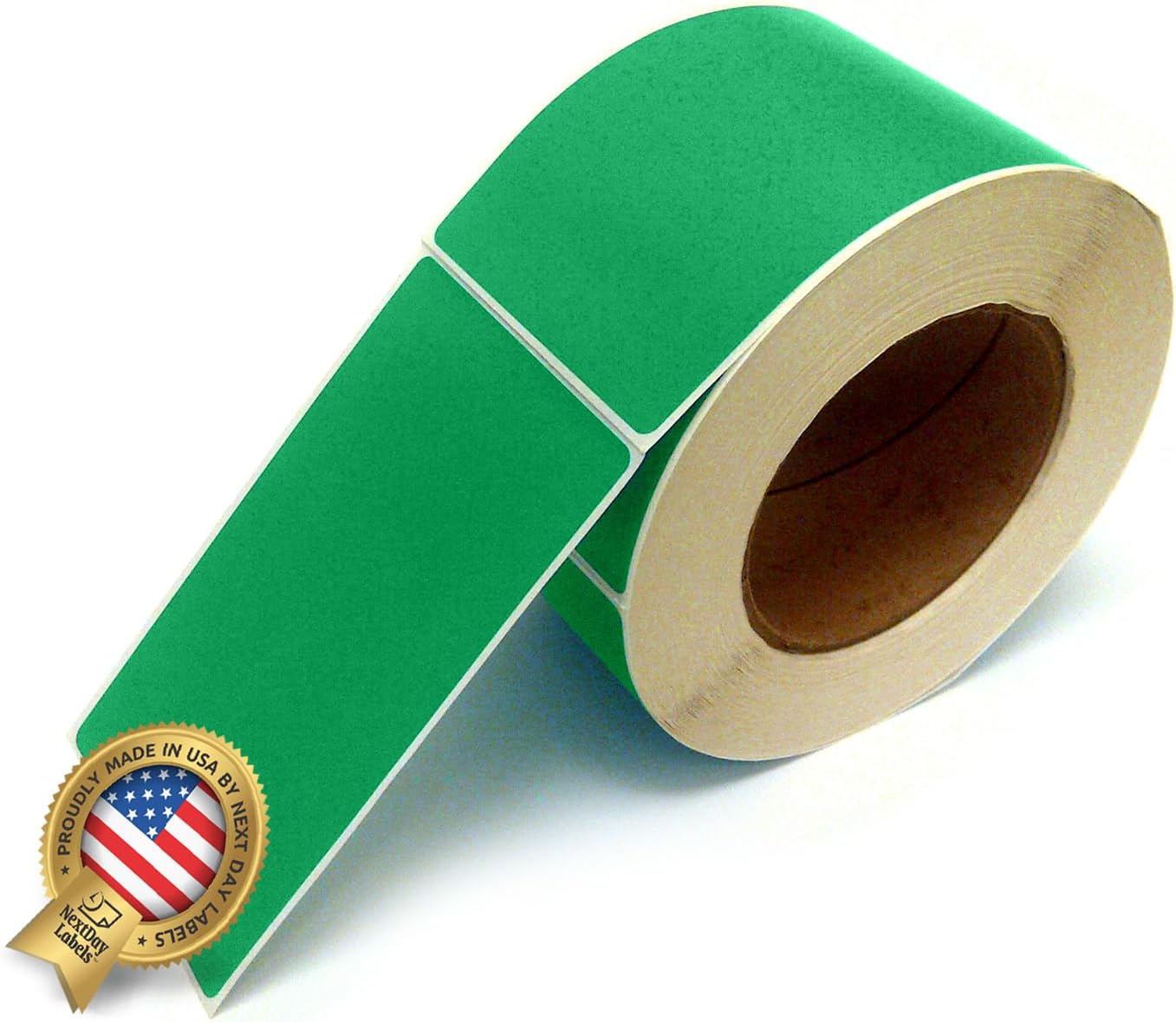 NextDayLabels 500 Rectangle Stickers (3" x 5") - Color Coding Labels Roll - Moving Labels for Boxes, Colored Inventory Stickers for Packing, Organizing, and Storage (Green)