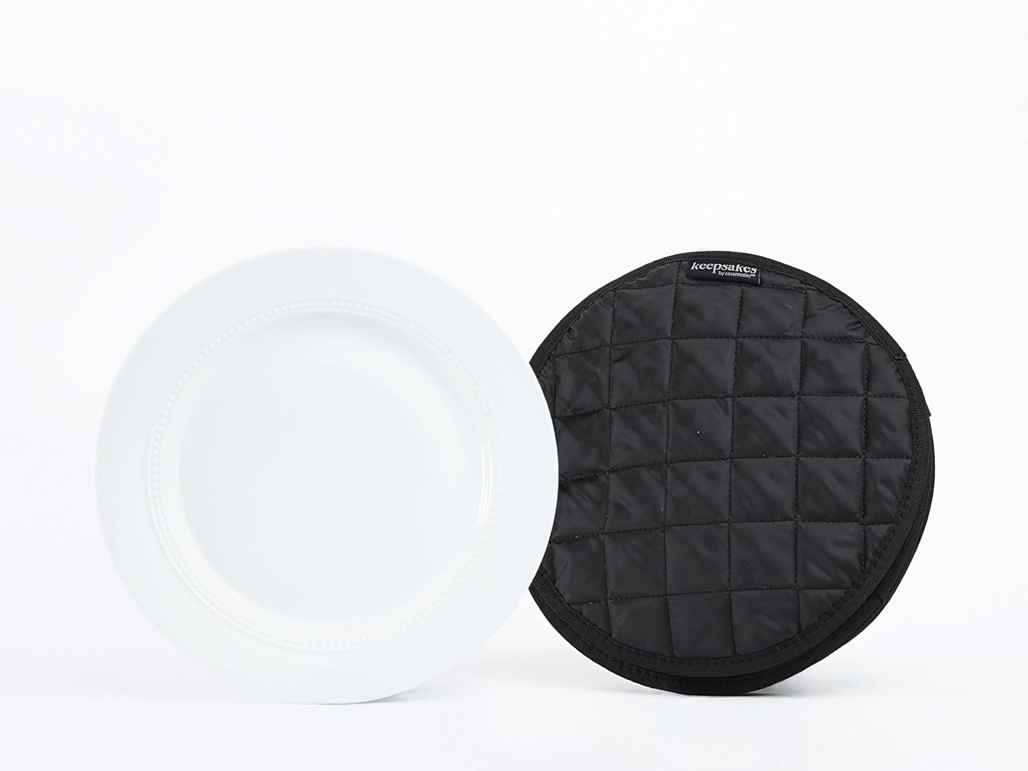 Covermates Keepsakes - Quilted Divider Set - Set of 4 - Scratch & Breakage Protection - Stain Resistant - Machine Washable - China Storage, Black