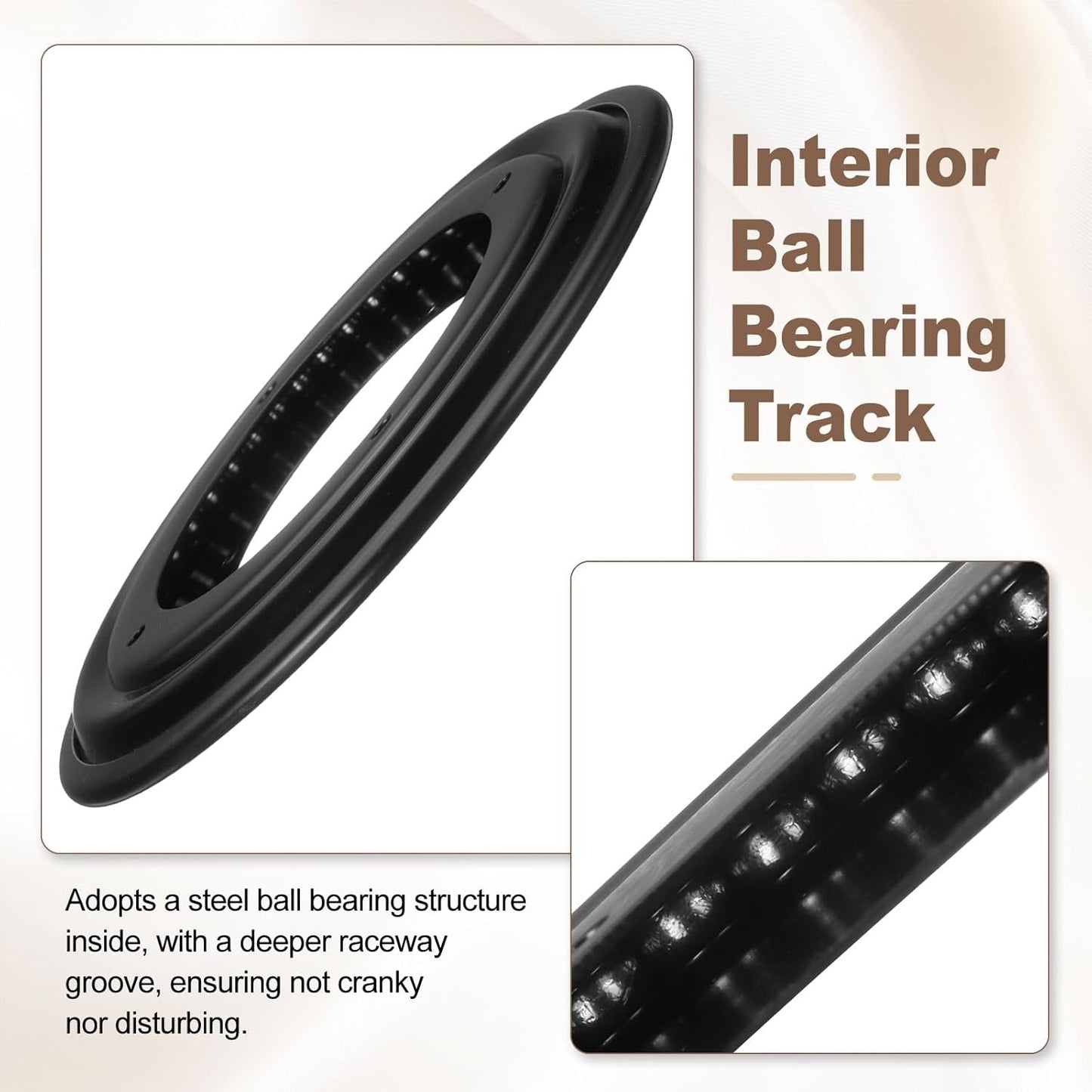 uxcell 3Pcs 5.5 Inch Rotating Bearing Plate, Swivel Plate Stand Lazy Susan Hardware Round Turntable Base Tray for Table Serving Tray Revolving Shelve, Black