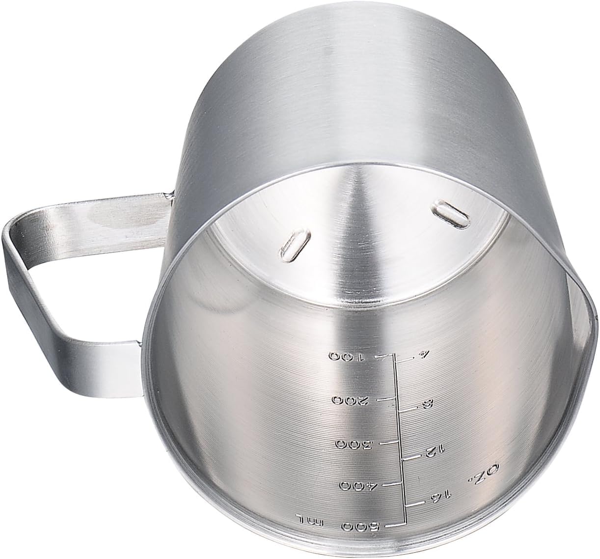 KSENDALO 16oz/2Cup SUS304 Stainless Steel Measuring Cup - Precision Engraved Markings for Liquid, Coffee, Milk & Espresso - 500mL Kitchen Mixing Pitcher, Canister & Container for Baking & Frothing