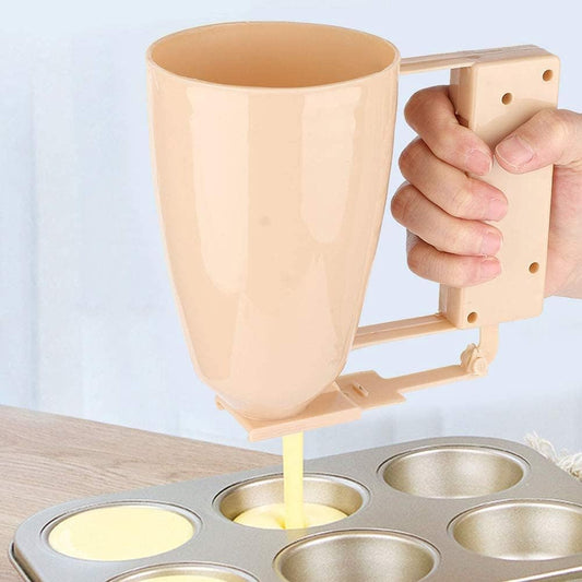 Pancake Batter Dispenser, Plastic Cupcake Pancake Dispenser Baking Cake Desserts Pancake Dispenser Baking Dispenser Cream Batter Pourer with Handle for Cupcakes, Waffles, Muffin Mix, Crepes and Cake