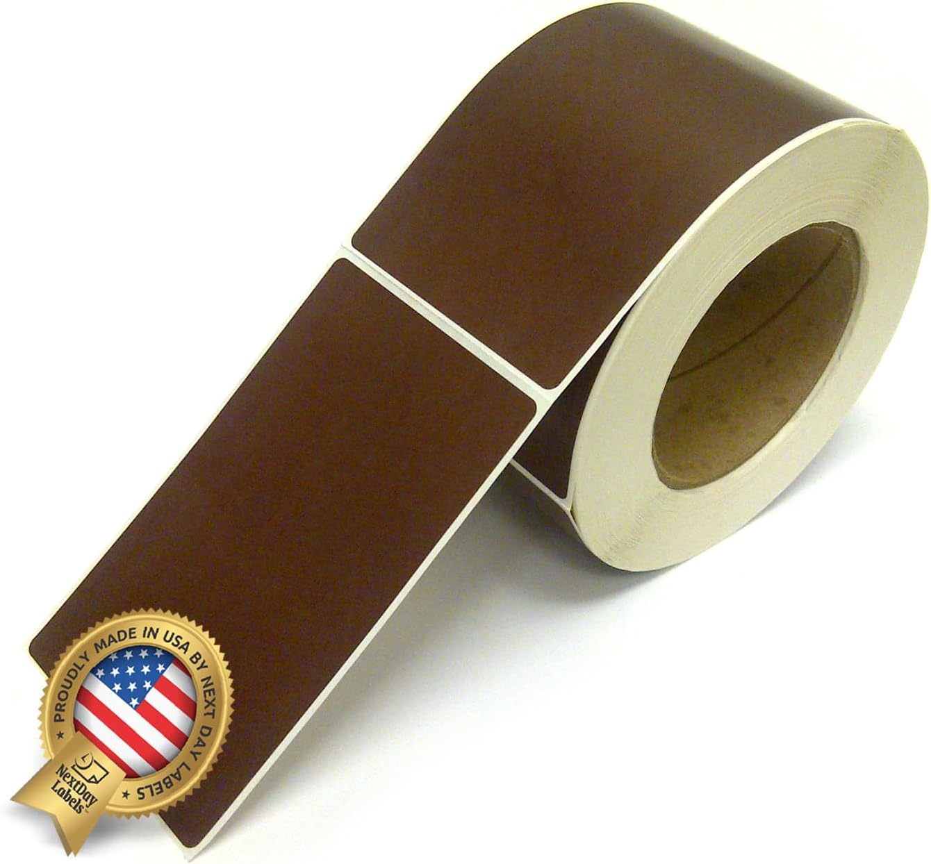 NextDayLabels 500 Rectangle Stickers (3" x 5") - Color Coding Labels Roll - Moving Labels for Boxes, Colored Inventory Stickers for Packing, Organizing, and Storage (Brown)