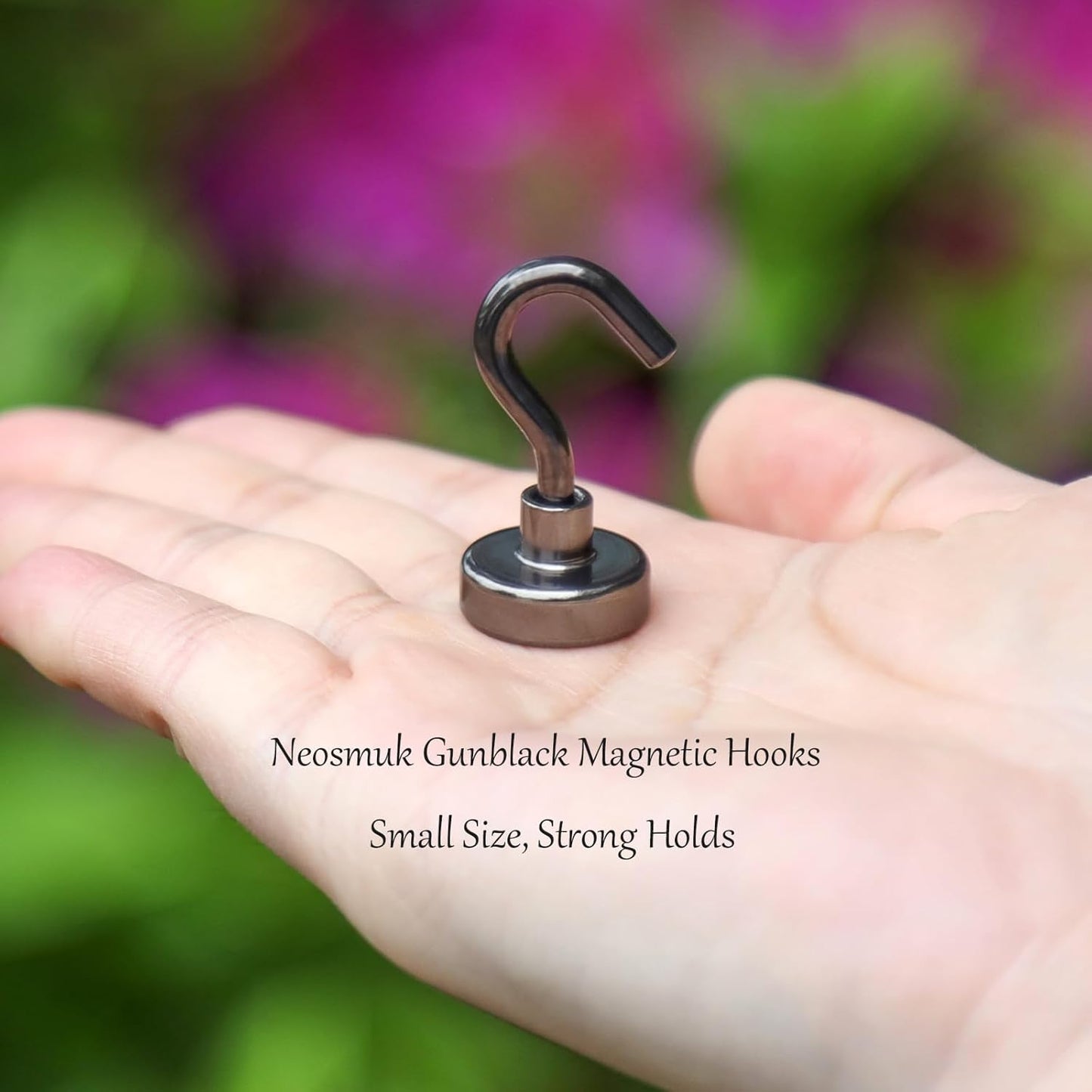 Neosmuk Magnetic Hooks, Cruise Ship Essentials, 30lb+ Heavy Duty Magnetic Hooks for Cruise Cabins, Refrigerator, Grill, Hanging, and Travel | Extra Strong Must-Haves Magnet Hook(Gunmetal,Pack of 12)